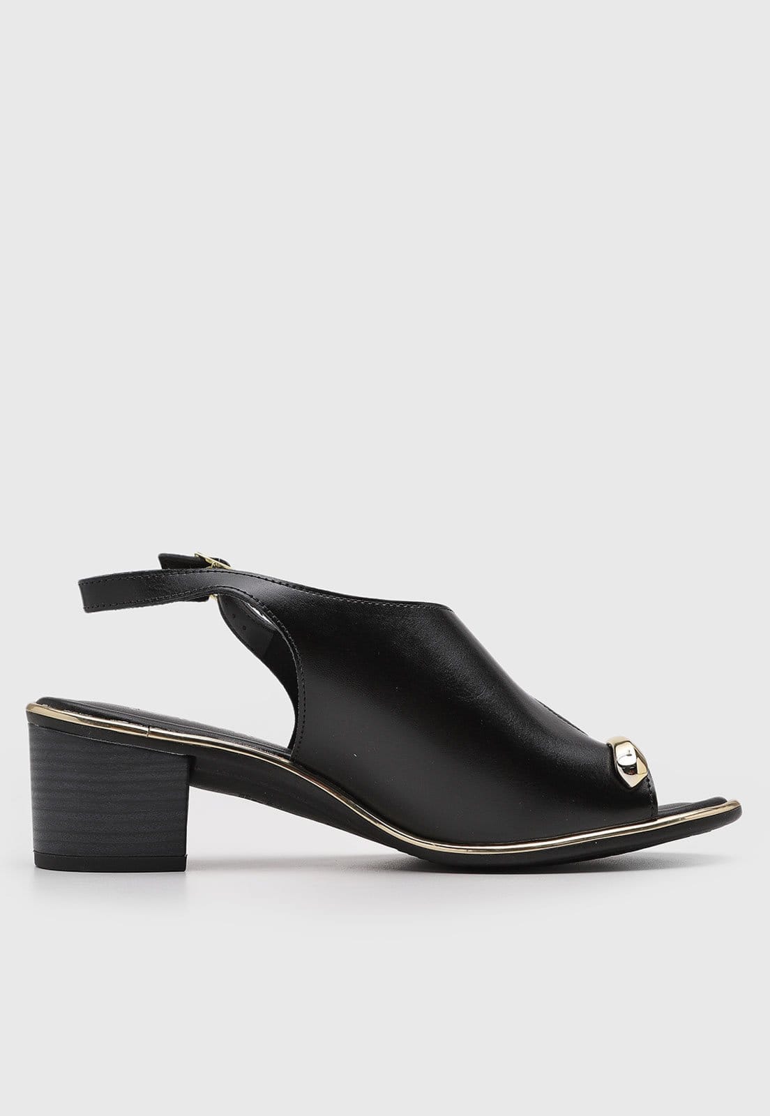 Vista 2 Sandália Feminina Beira Rio Salto Grosso Preta BEIRA RIO preto