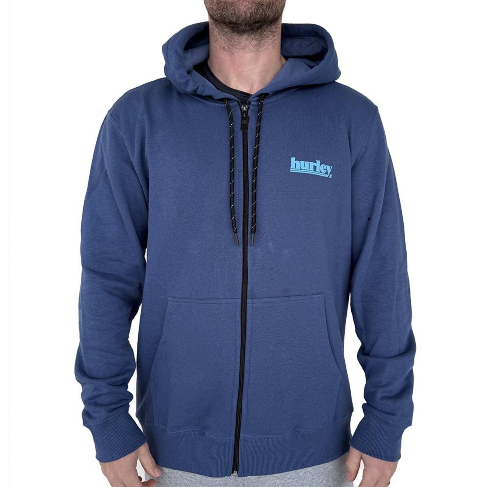 Vista principal Moletom Hurley Aberto Puff WT25 Masculino Marinho hurley azul marinho