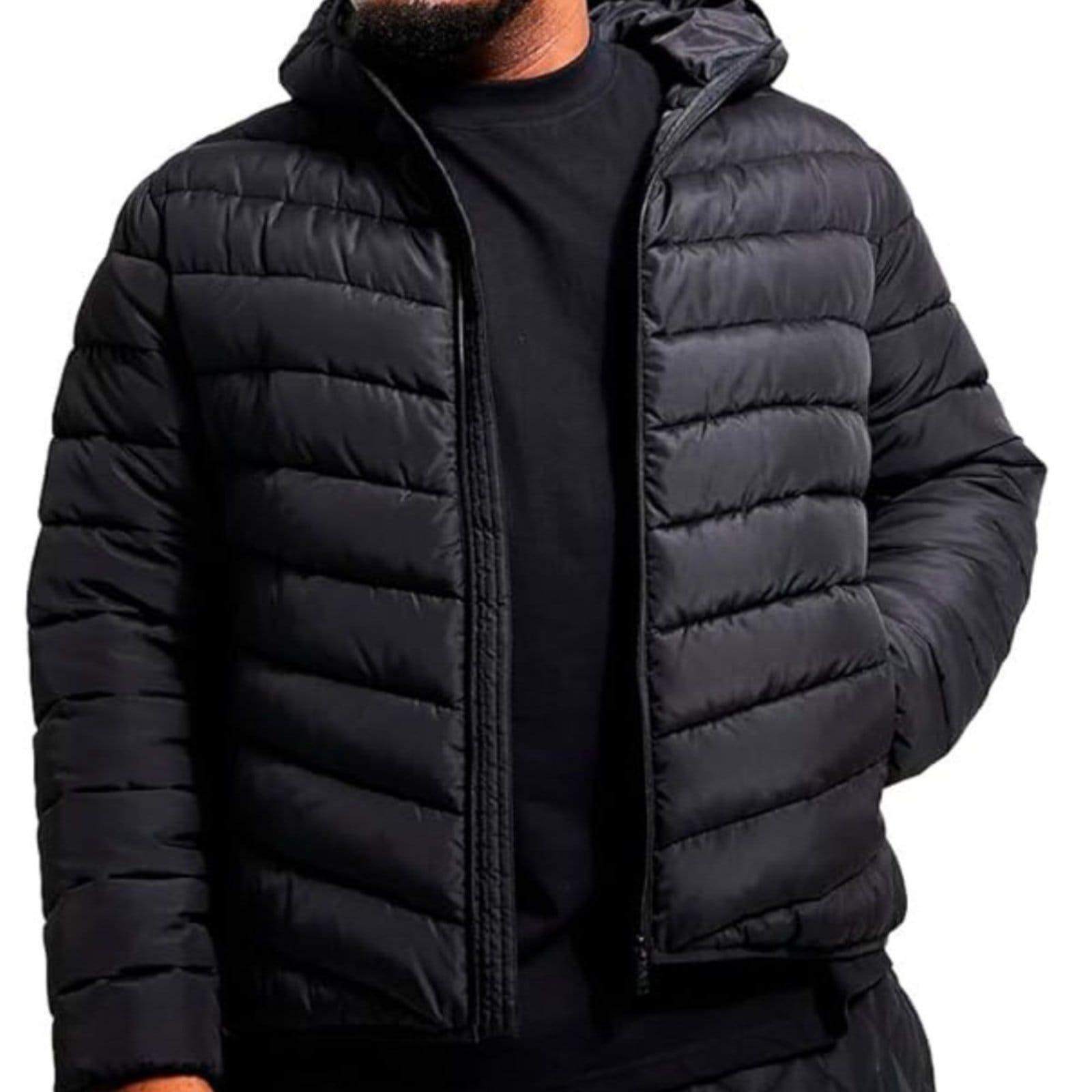 Vista 2 Roupa Plus Size Vih Triny Jaqueta Preta Oversize Moda Plus size Masculina Vih Triny preto