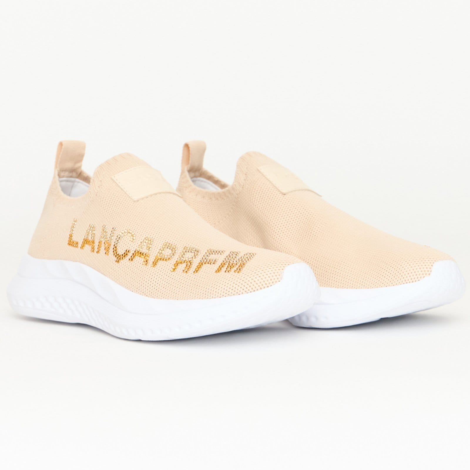 Vista 2 Tênis Easy Lança Perfume Enfeite Brilho Ou25 Feminino Easy Lança perfume bege