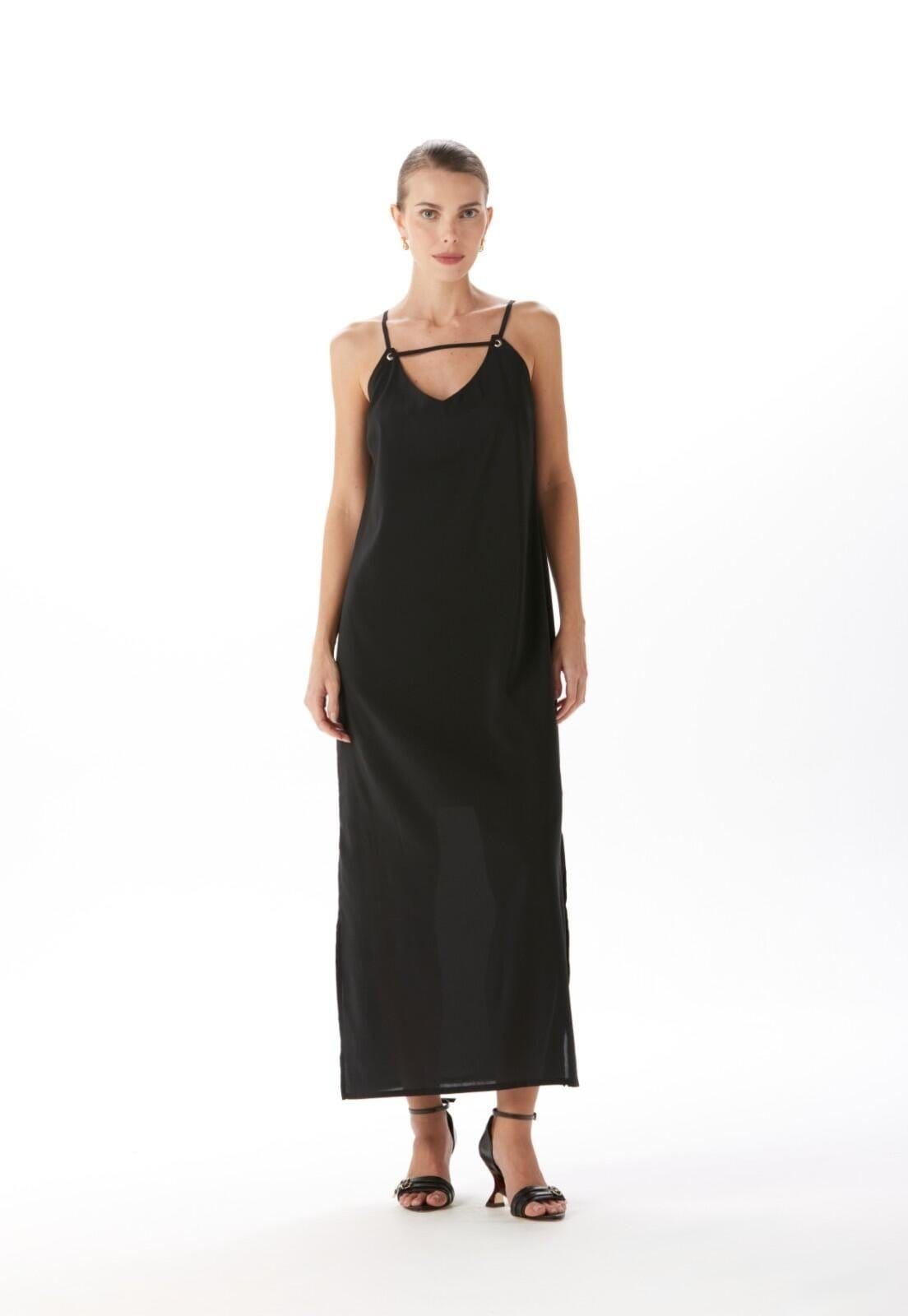 Vestido Midi Com Fendas Traymon Gg