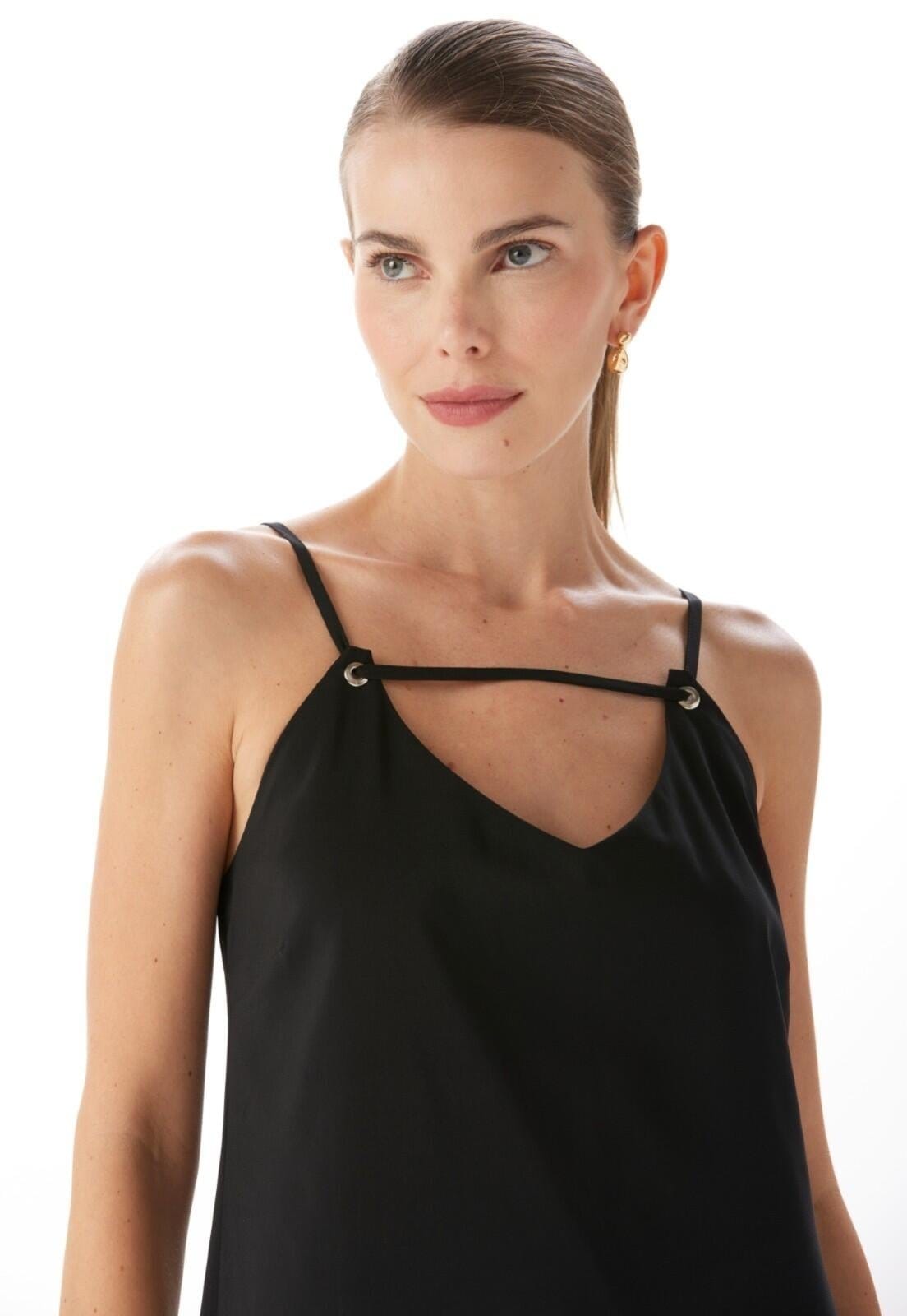 Vista 2 Vestido Midi Com Fendas Traymon Traymon preto