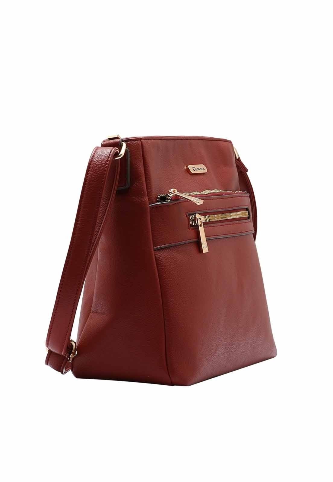 Vista 2 Bolsa Feminina Chenson Original Transversal 3484922 Chenson vinho
