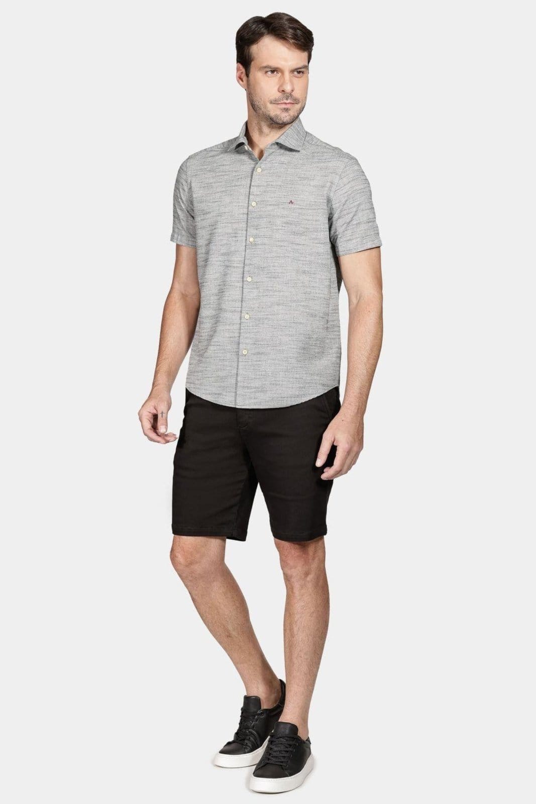 Vista 2 Camisa Aramis Manga Curta Regular Cáqui Aramis bege