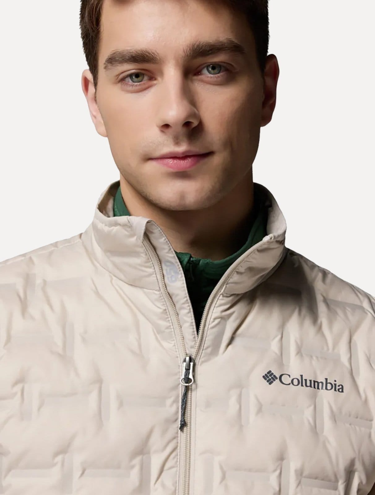 Vista 2 Jaqueta Columbia Masculina Delta Ridge II Down Sem Capuz Caqui Claro Columbia cáqui caqui