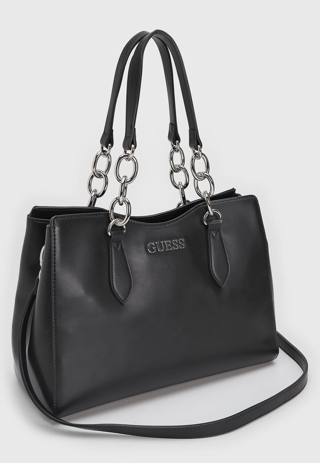 Vista 2 Bolsa Feminina Guess Alça Corrente Preta Guess preto