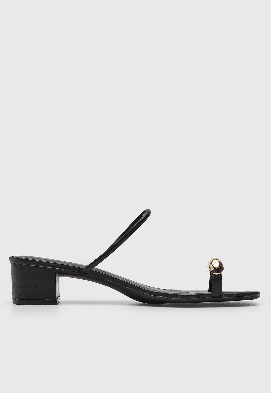 Vista 2 Sandália Feminina Santa Lolla Salto Bloco Preta Santa Lolla preto