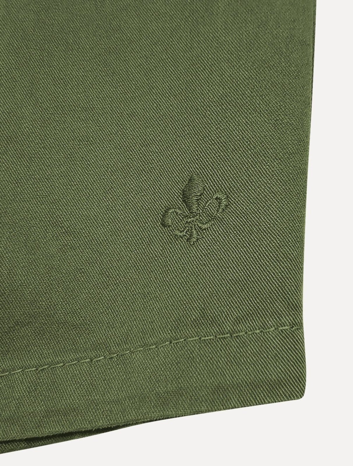 Vista 2 Bermuda Dudalina Masculina Sarja Elástico Algodão Escuro Dudalina verde