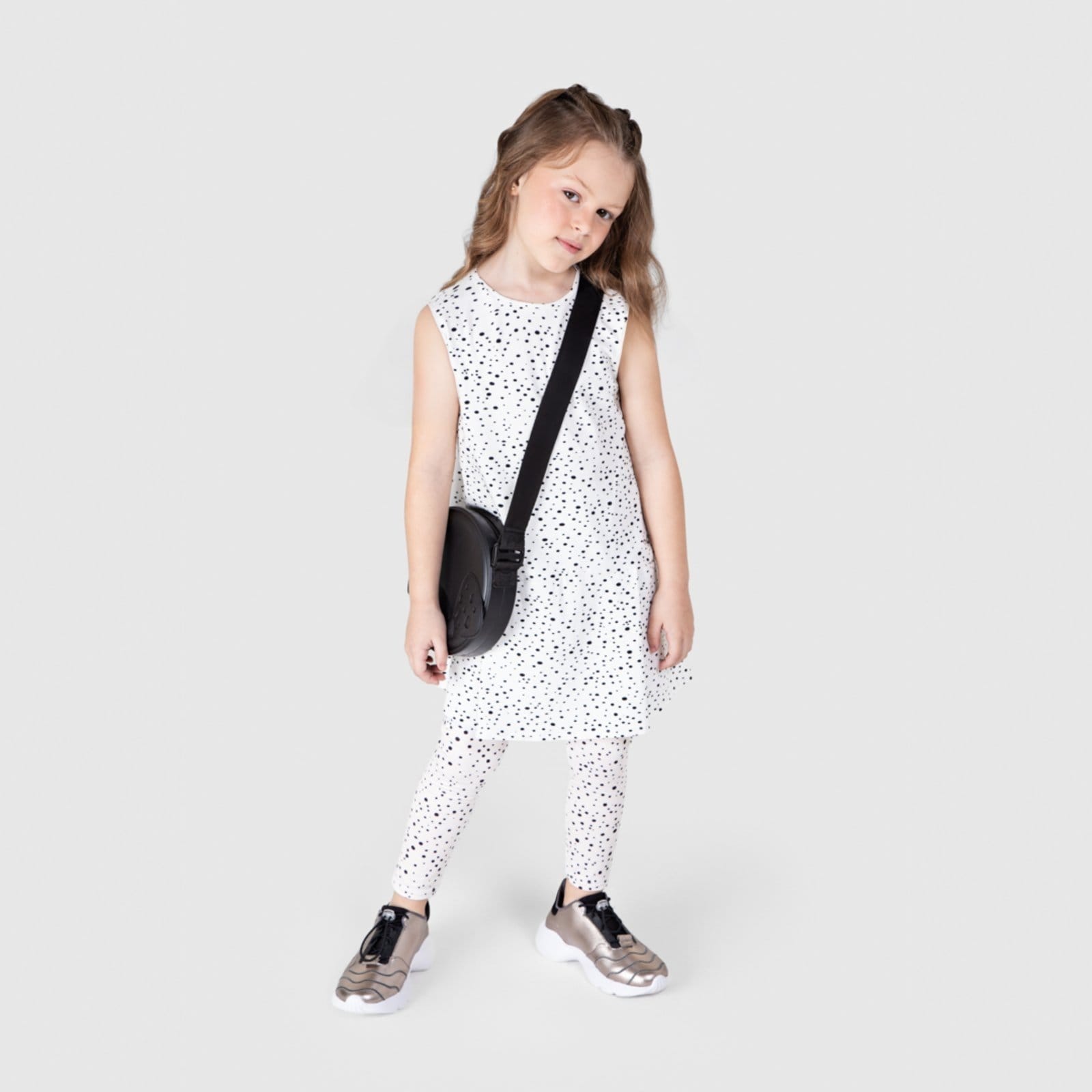 Vista 2 Infantil - Calça Legging Poá Thermo Dry Feminina Lilica Ripilica branco