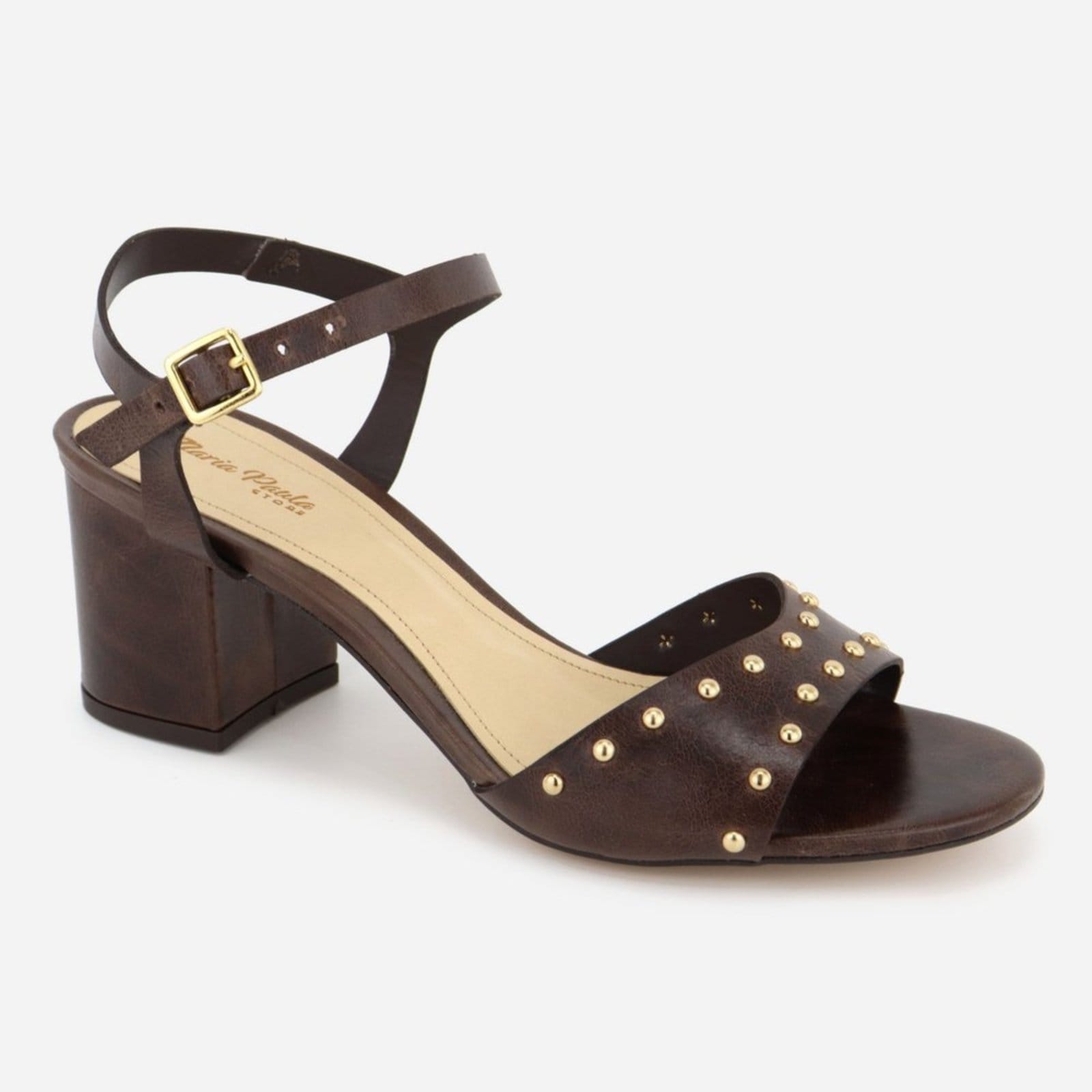 Vista principal Tamanco Feminino Couro Maria Paula HotFix Dia a Dia MARIA PAULA café