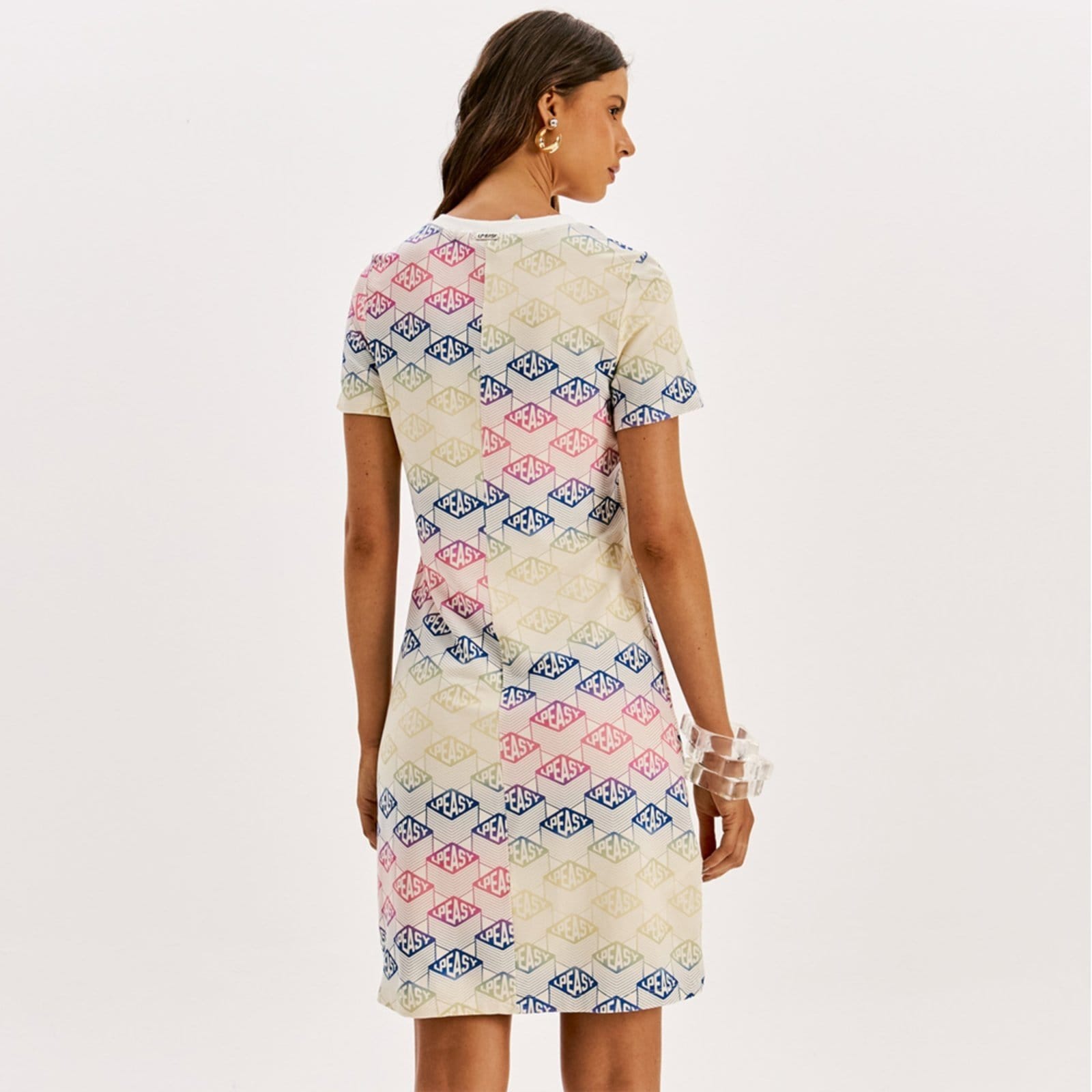 Vista 2 Vestido Curto Easy Lança Perfume T-dress Pr26 Feminino Easy Lança perfume rosa