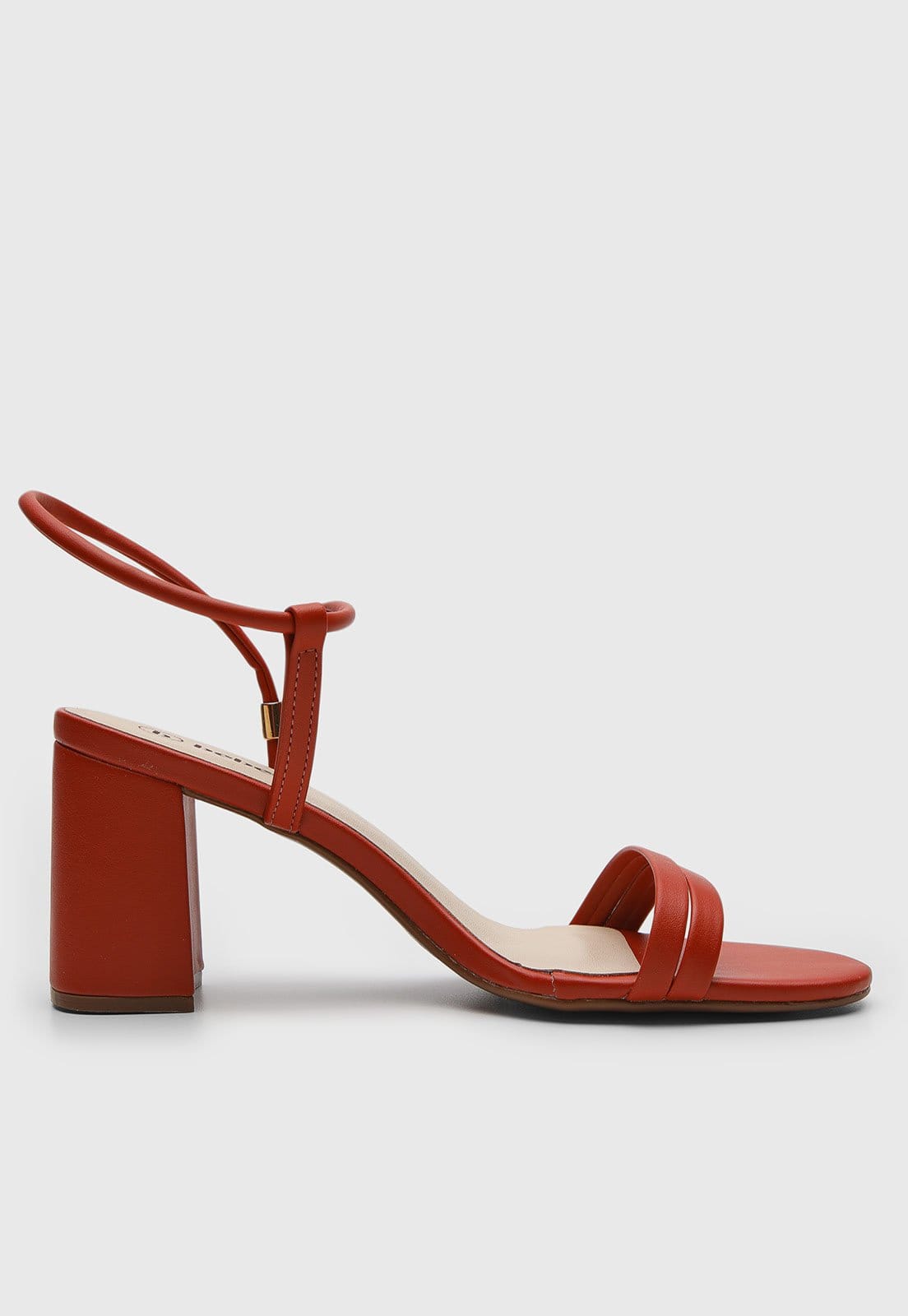 Vista 2 Sandália Feminina cê Salto Bloco Tiras Finas Vermelha BEBECÊ vermelho