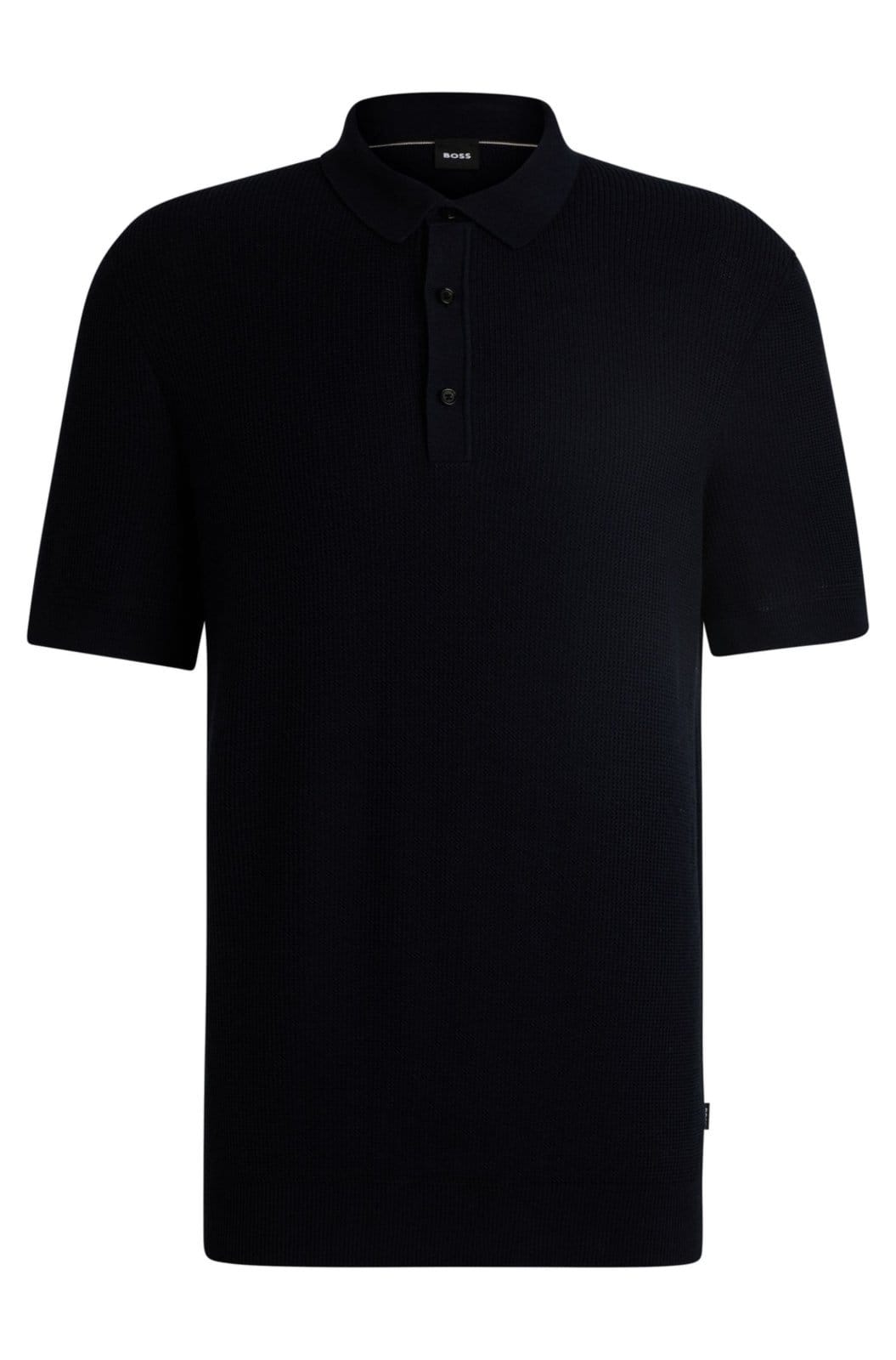 Vista principal Camisa Polo Regular-Fit Com Estruturas Mistas Boss azul
