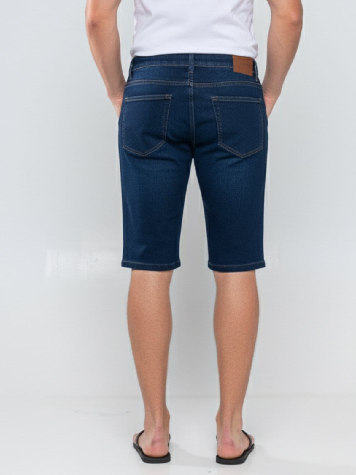 Vista 2 Bermuda Masculina Kovali Escura Confortável para o Dia a Dia KOVALI FASHION STORE azul/jeans