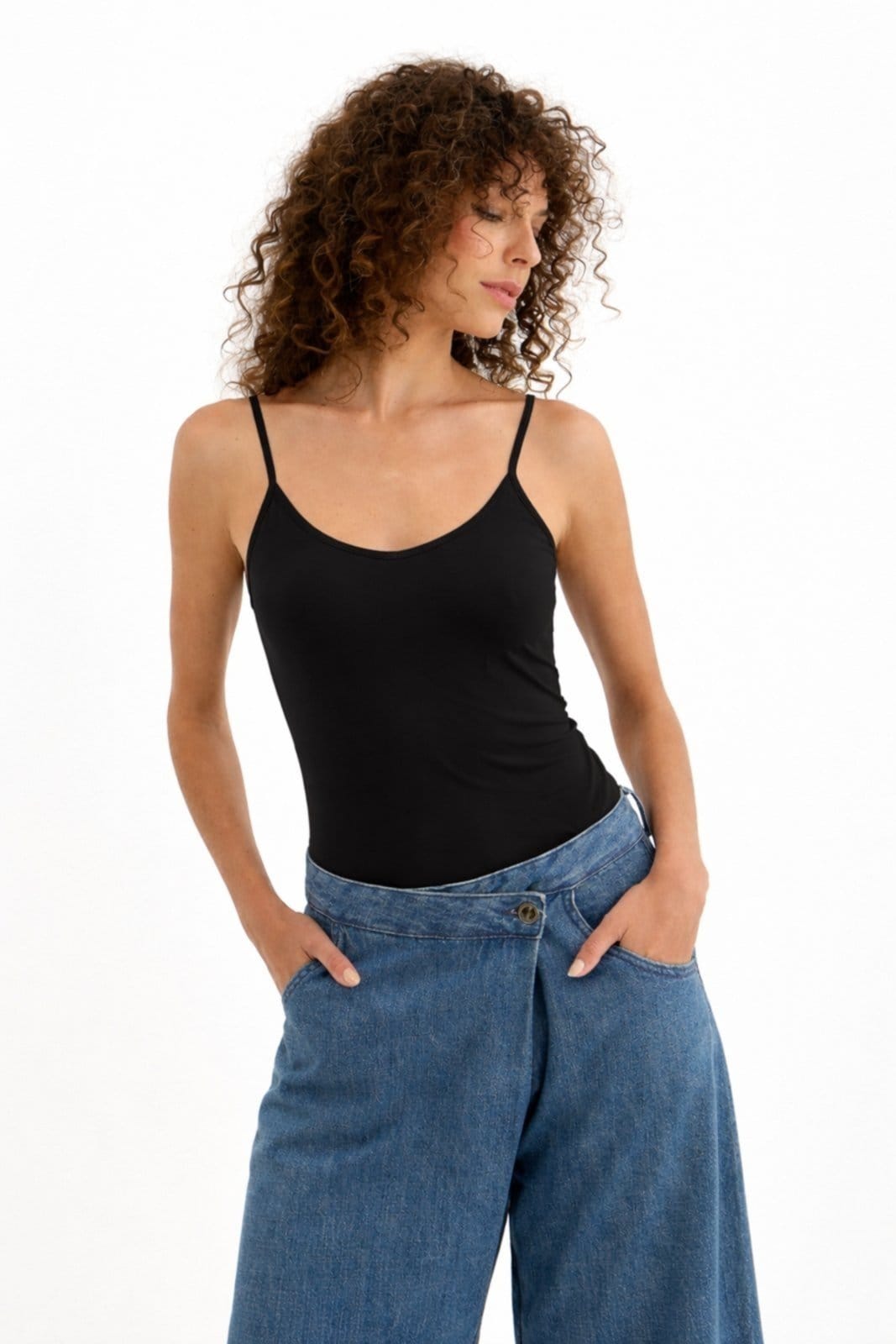 Vista 2 Blusa De Alças Finas Underwear Lez a Lez preto