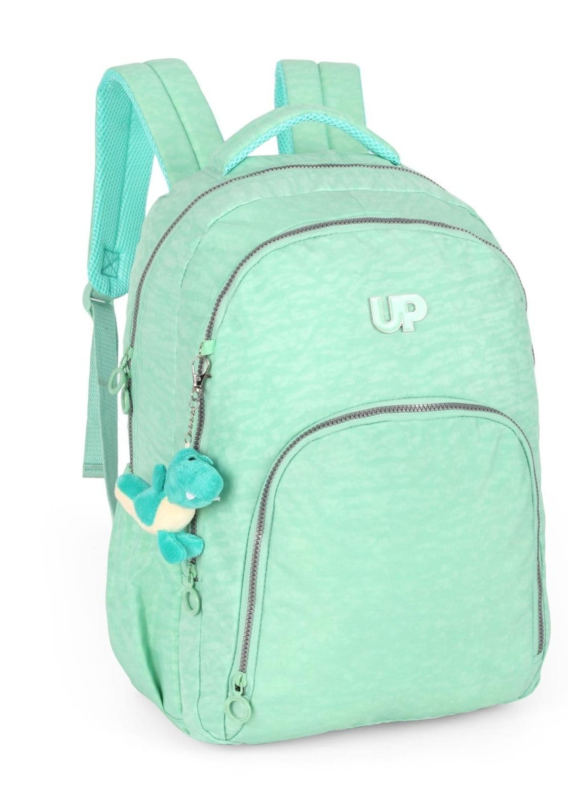 Vista 2 Infantil - Mochila de Costas Média Juvenil Crinkle Clássica Dino Notebook Up4you Up4you verde