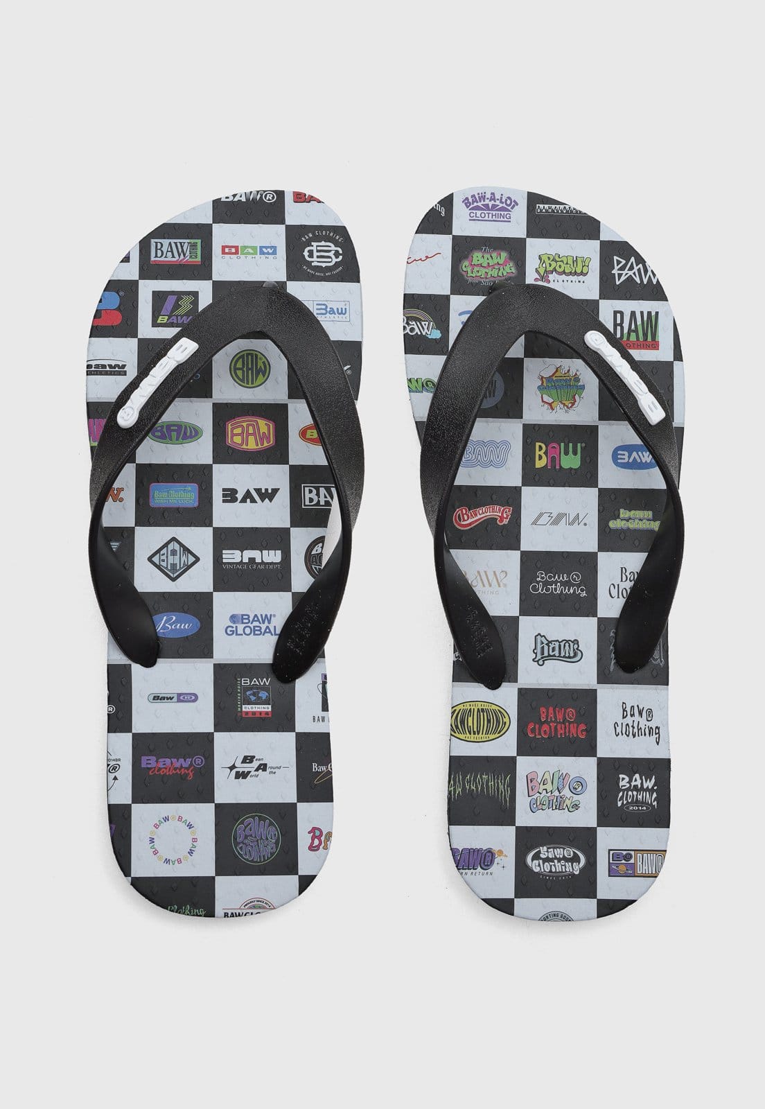 Vista principal Chinelo Masculino BAW Logo Xadrez BAW preto