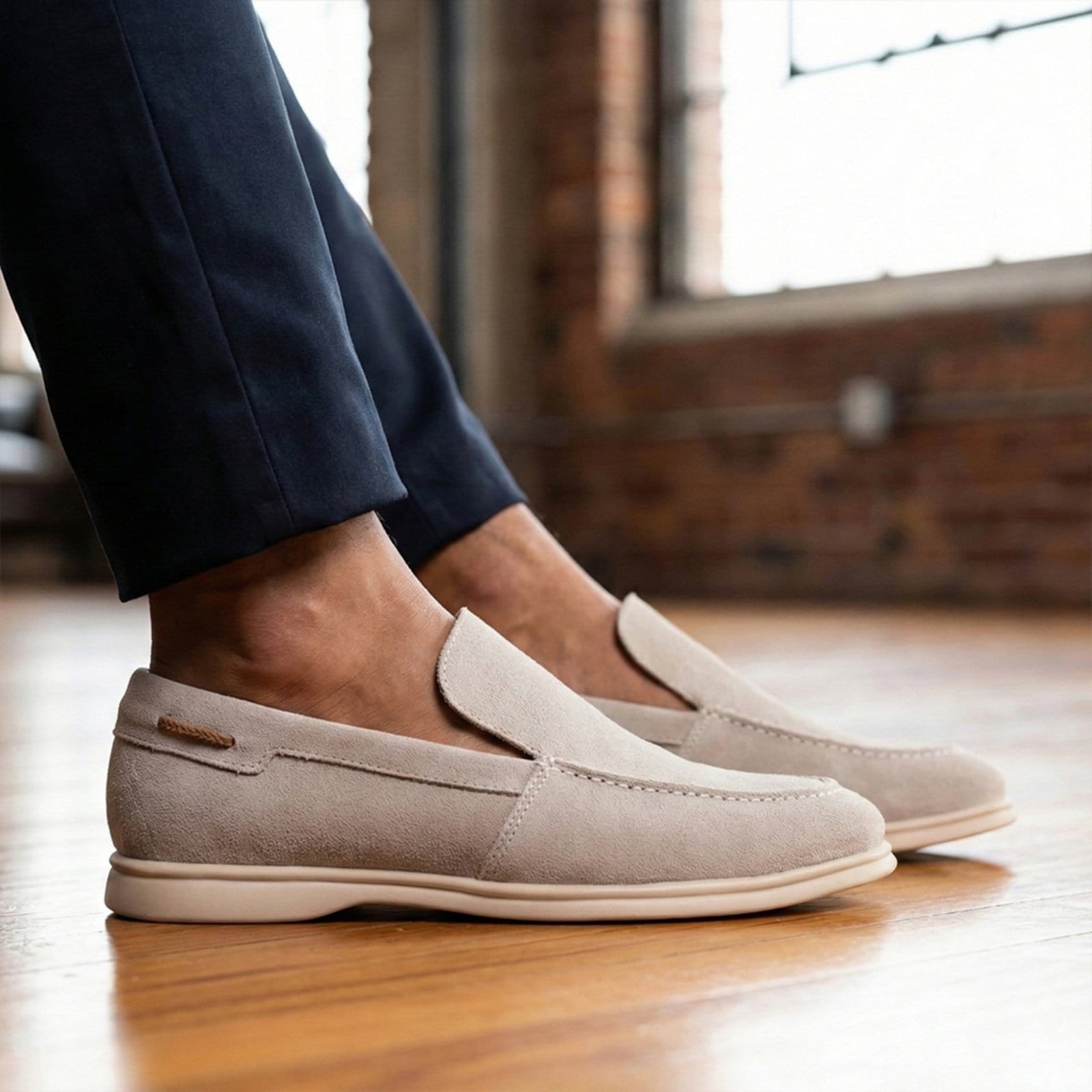 Sapato Masculino Loafer Couro Legítimo Zurich Sola Costurada Linho