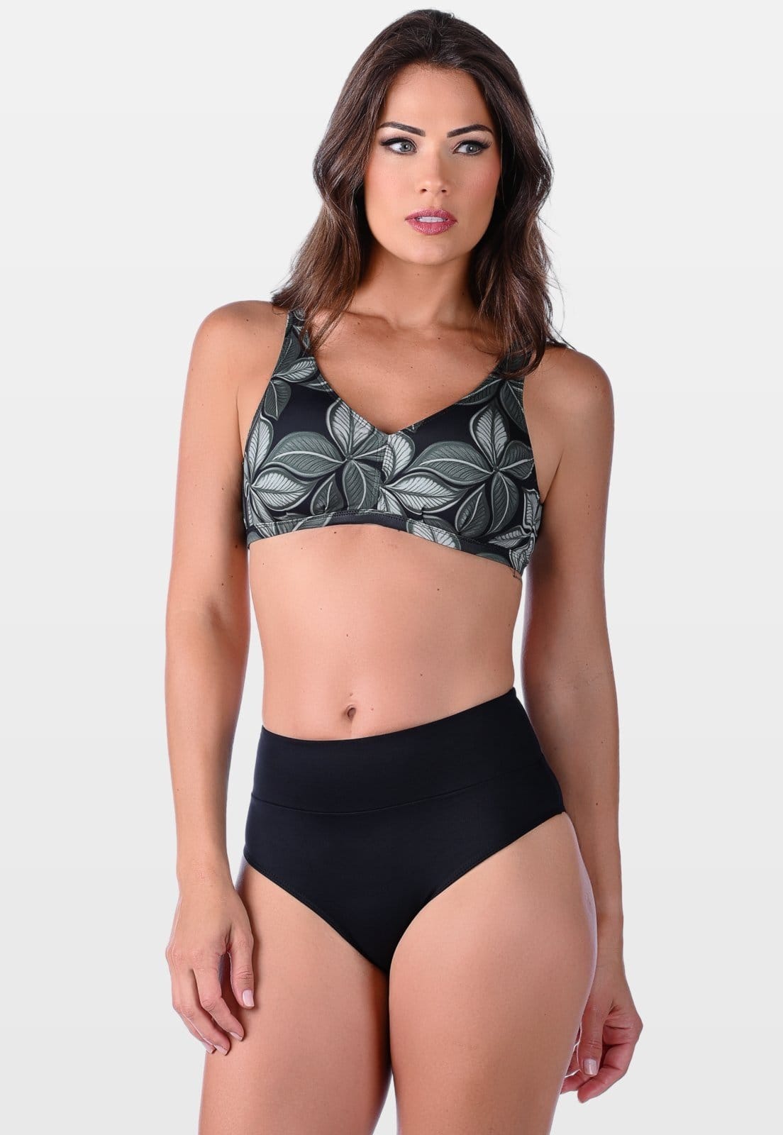 Biquíni Summer Soul Regata Sem Bojo Hot Pants Folhagem Verde