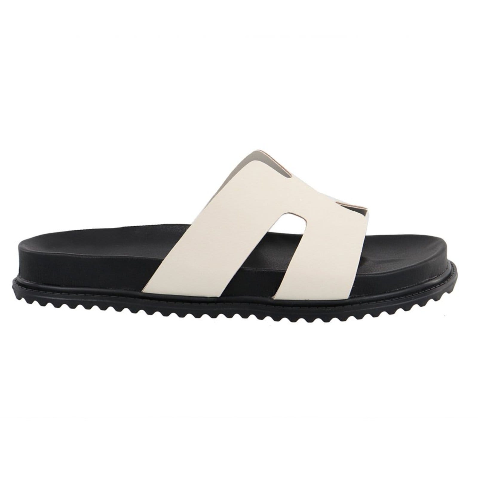 Vista 2 Papete Rasteira Feminina Paula B Em H Palmilha Confort Off White PAULA B off-white white