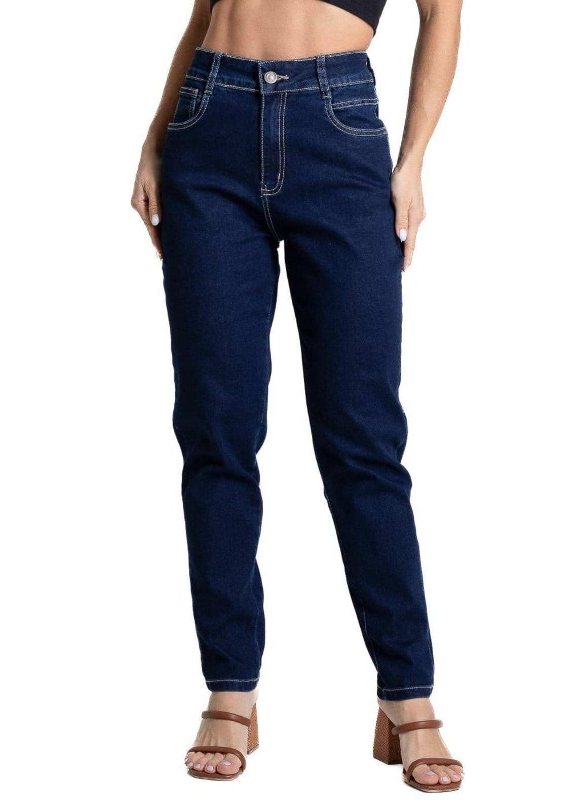 Vista principal Calça Jeans Sawary Mom - 281262 Sawary azul