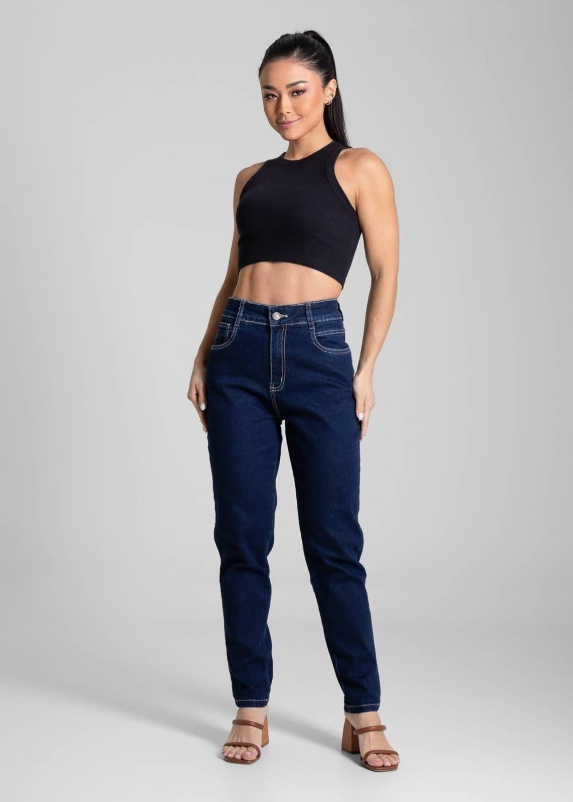 Vista 2 Calça Jeans Sawary Mom - 281262 Sawary azul