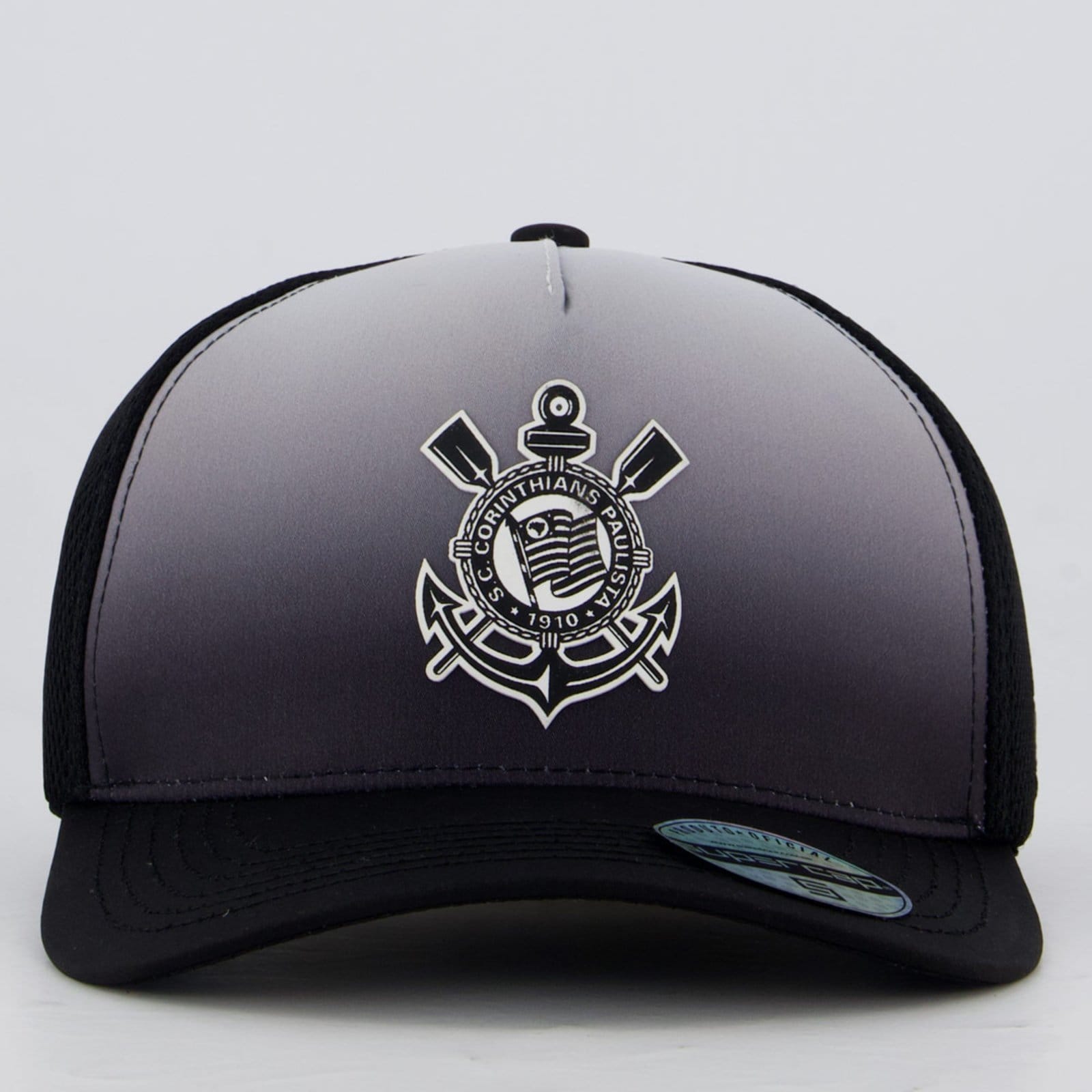 Vista 2 Boné Corinthians Americano e Branco Supercap preto