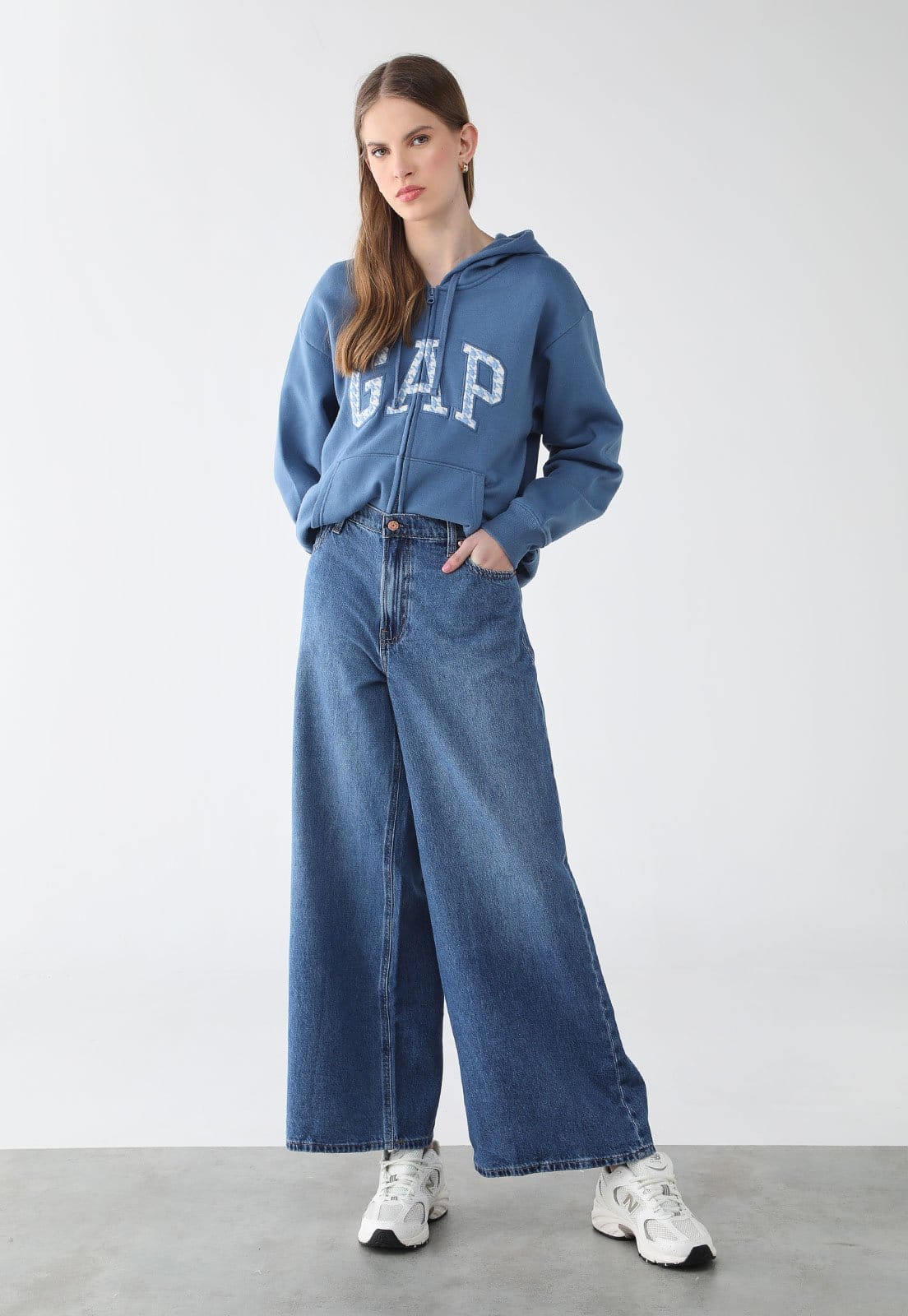 Vista 2 Calça Feminina GAP Wide Leg GAP azul