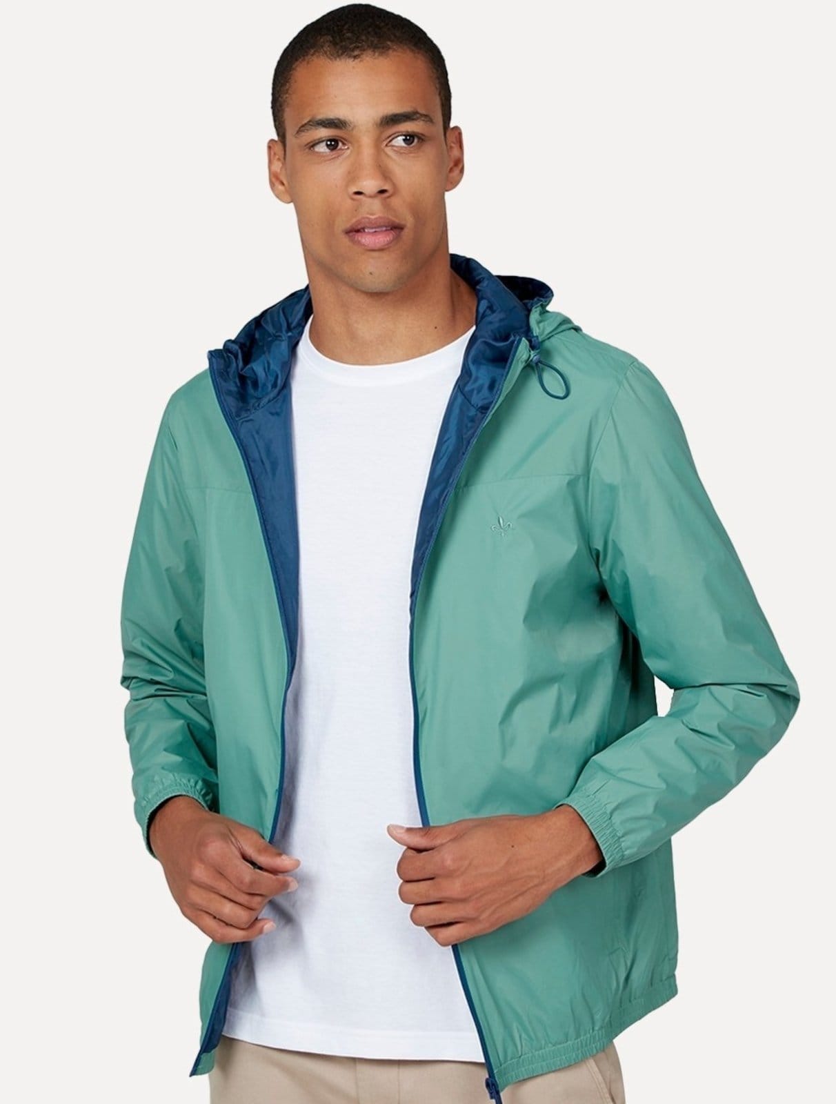 Vista principal Jaqueta Dudalina Masculina Nylon Hoodie Corta Vento Color Médio Dudalina verde