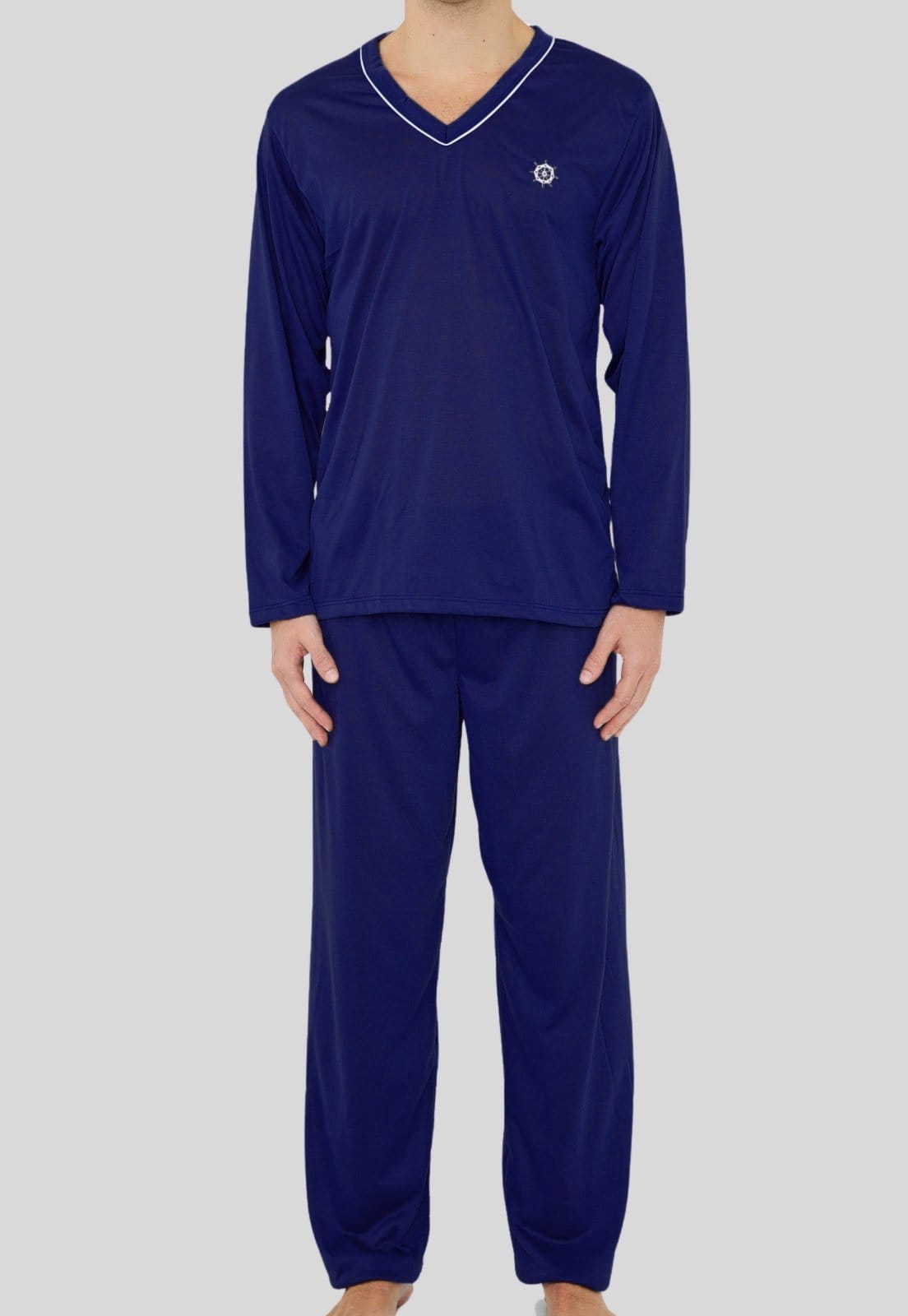 Vista 2 Pijama Longo Masculino Linha Noite Linha Noite azul marinho