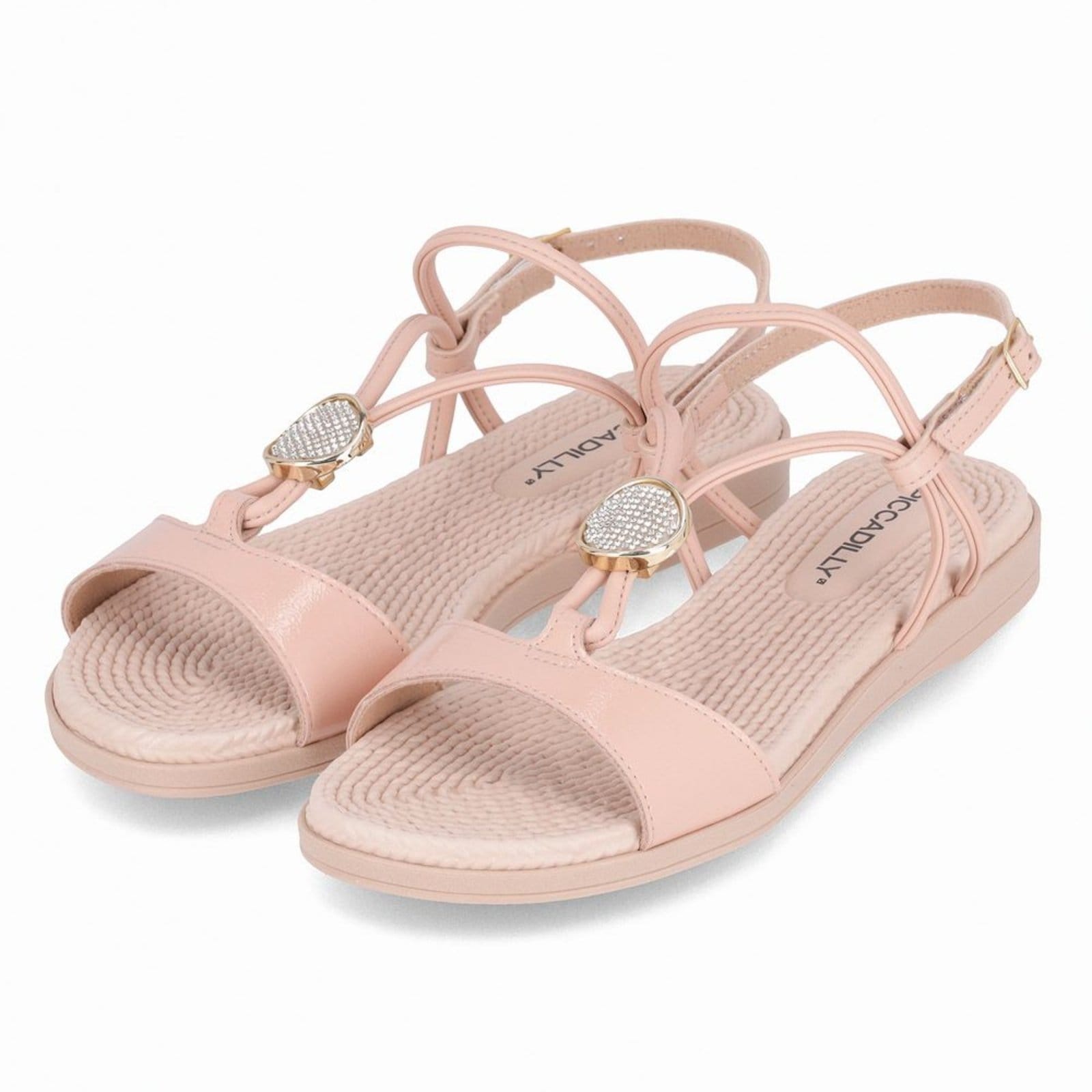 Vista 2 Sandália Rasteirinha Adla Rose Piccadilly rosa rose
