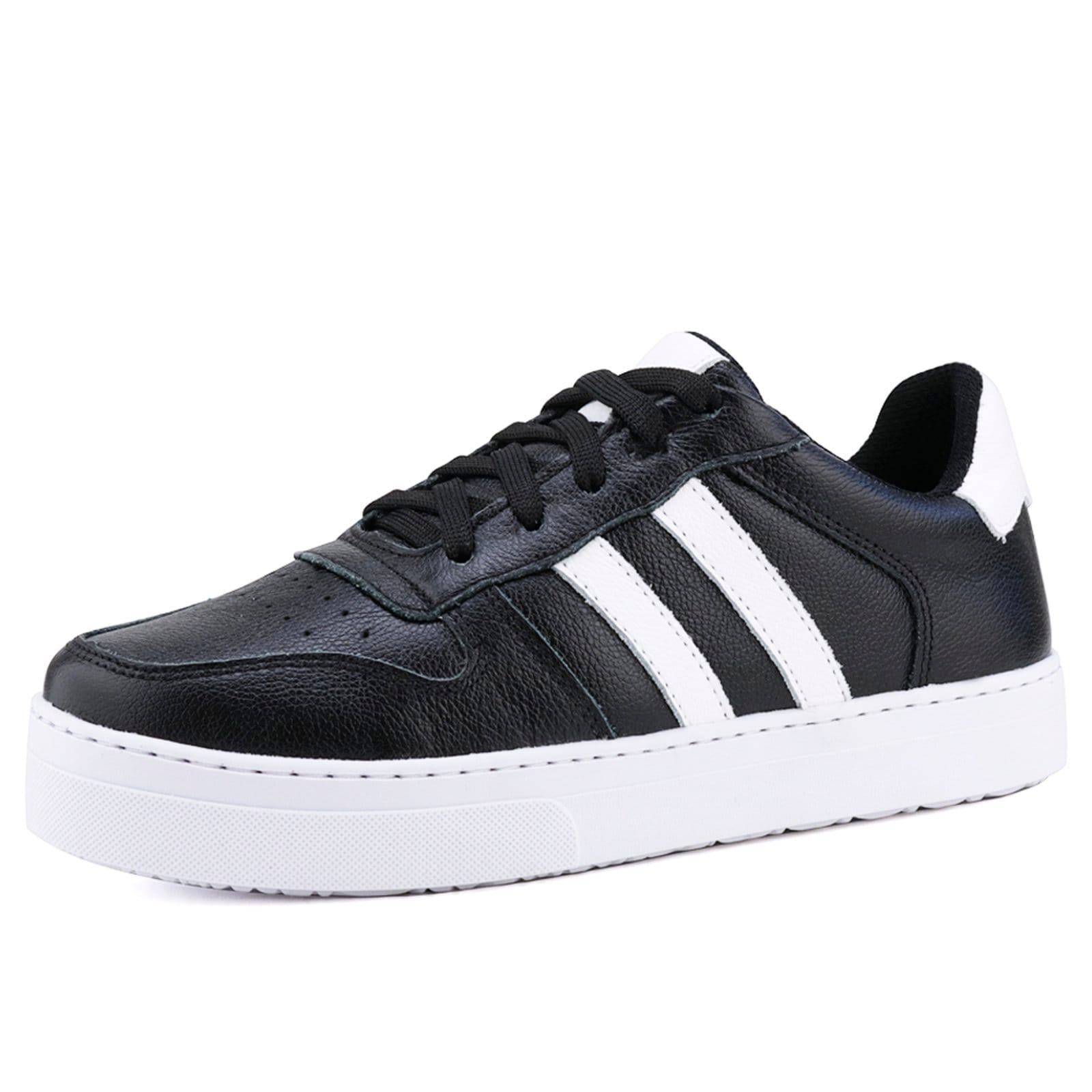 Tênis Casual Mr. Gutt Couro com Listras Brancas