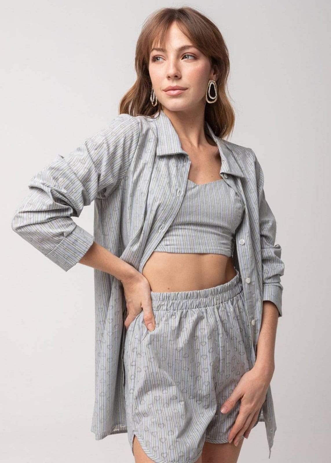 Vista 2 Vestido Sawary Estampado - 278319 Sawary cinza