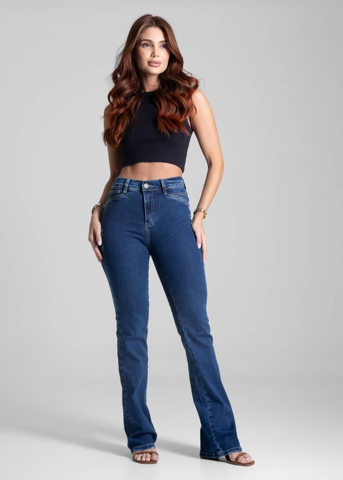 Vista 2 Calça Jeans Sawary Boot Cut - 281260 Sawary azul