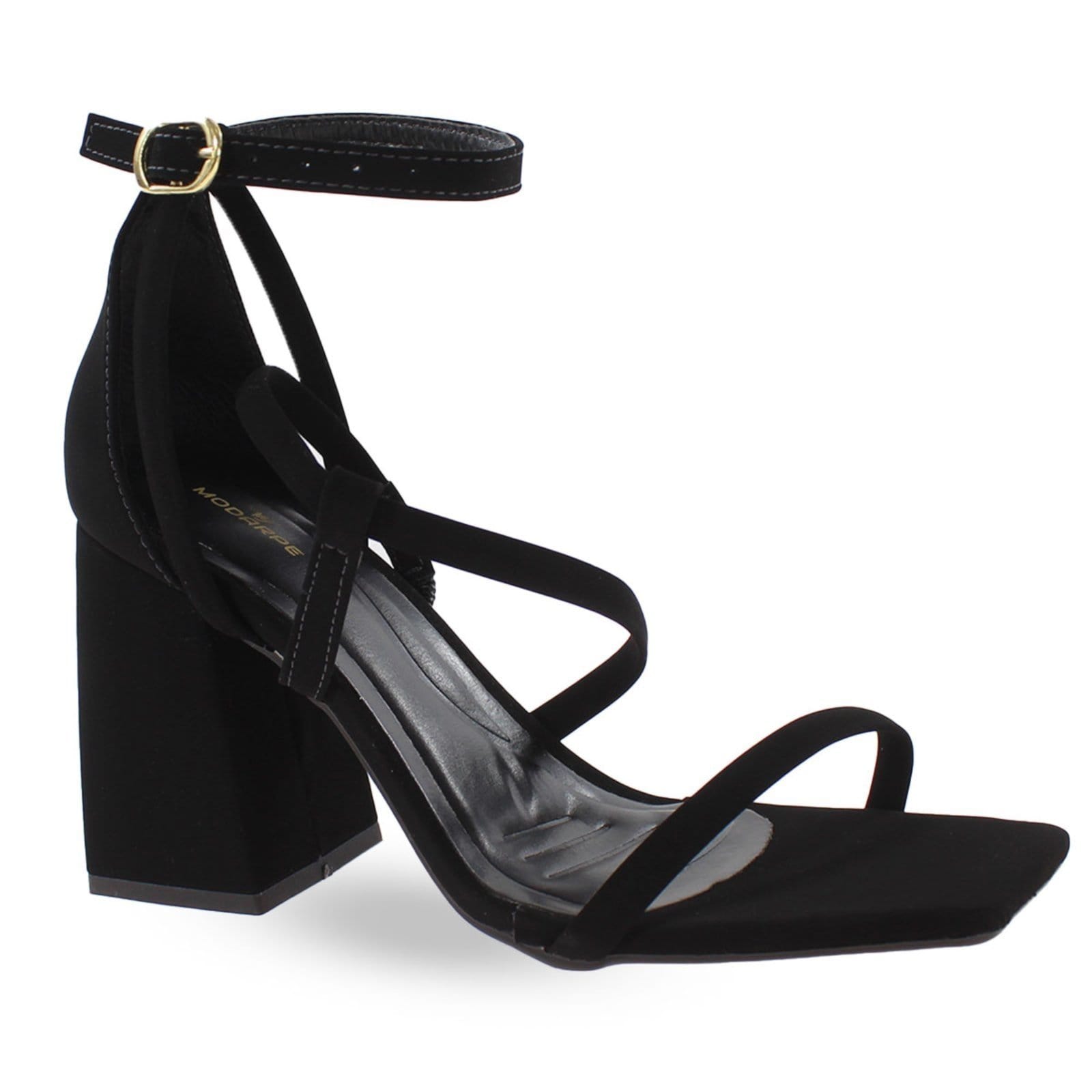 Vista 2 Sandália Modarpe Salto Bloco Confortável B47 Modarpe preto