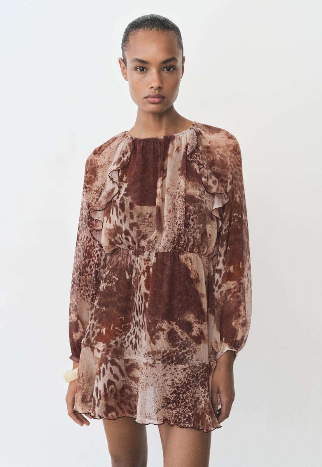 Vista principal Vestido Mango Curto Butcher Mango bege