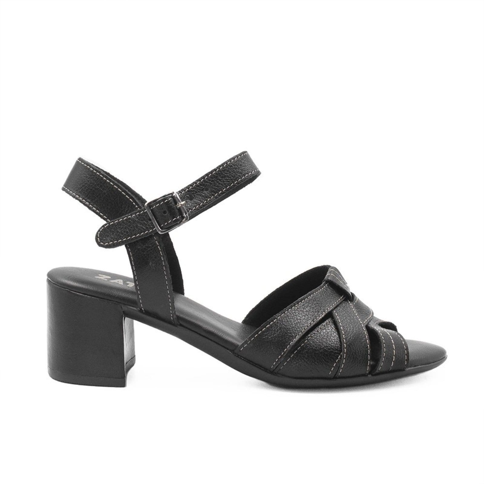 Sandália Zatta Entrelaçada Couro Jéssica Jéssica Preta