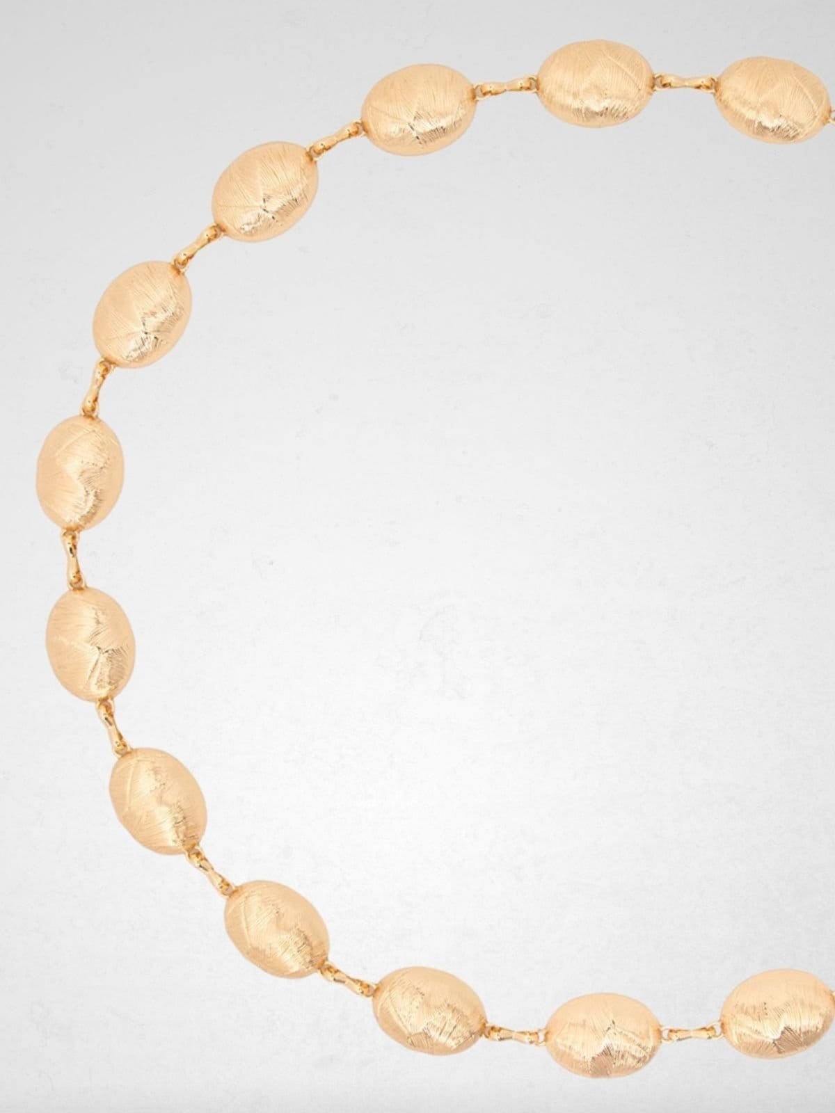 Vista 2 Cinto Via Lessa Marrocos Corrente Oval Texturizada Via Lessa dourado