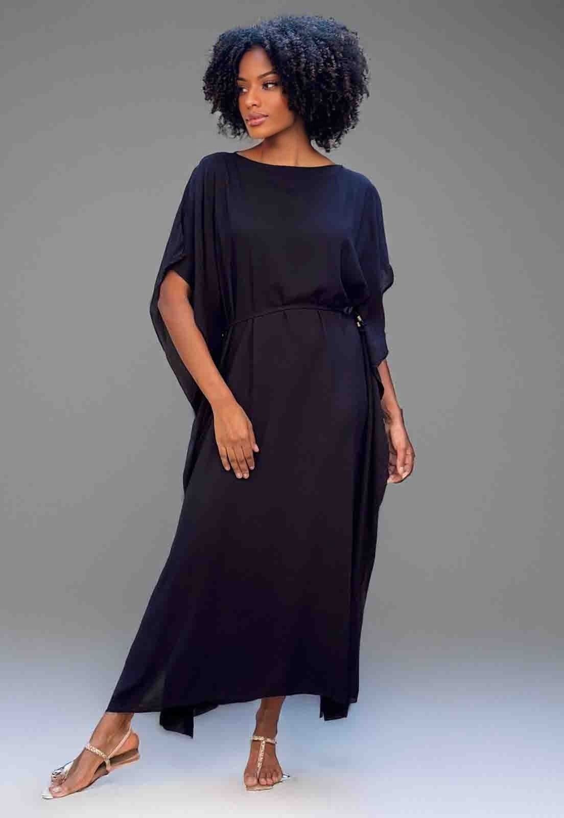 Vestido Kaftan Viscose Longo