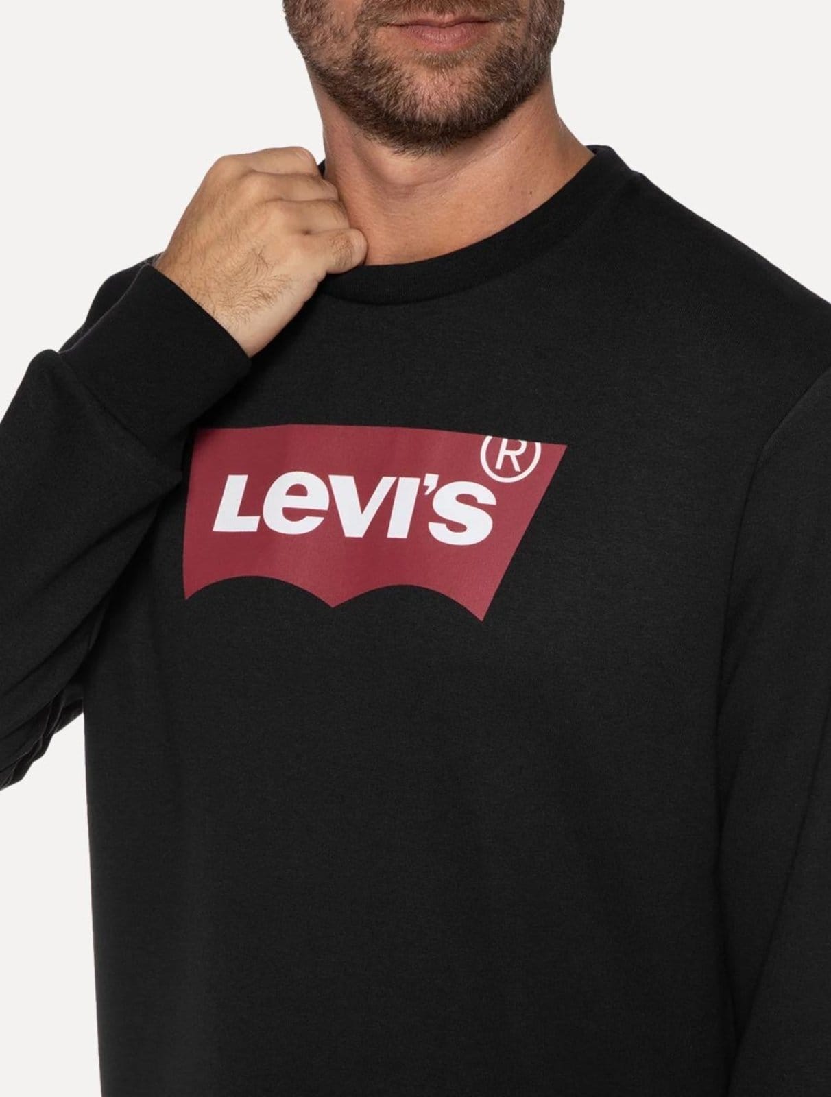 Vista 2 Moletom Levis Masculino Crewneck Batwing Levis preto