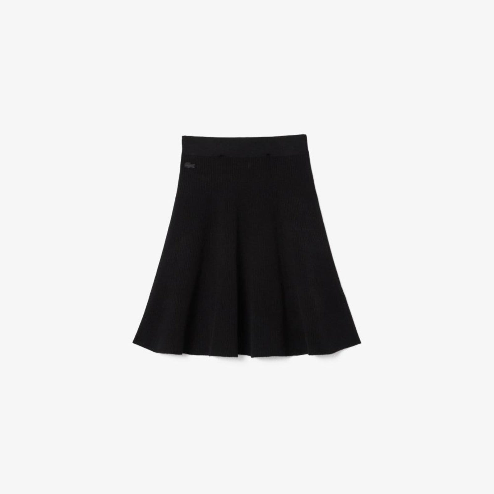 Vista principal Saia boca-de-sino de malha canelada 3D Lacoste preto