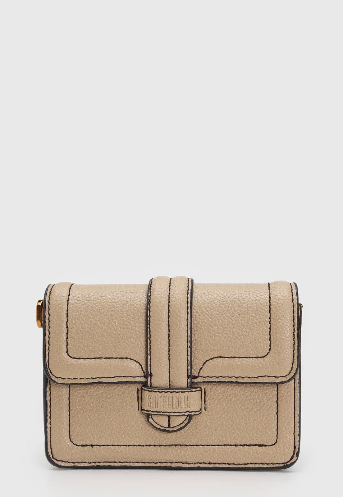 Vista 2 Bolsa Tiracolo Santa Lolla Pesponto Santa Lolla bege