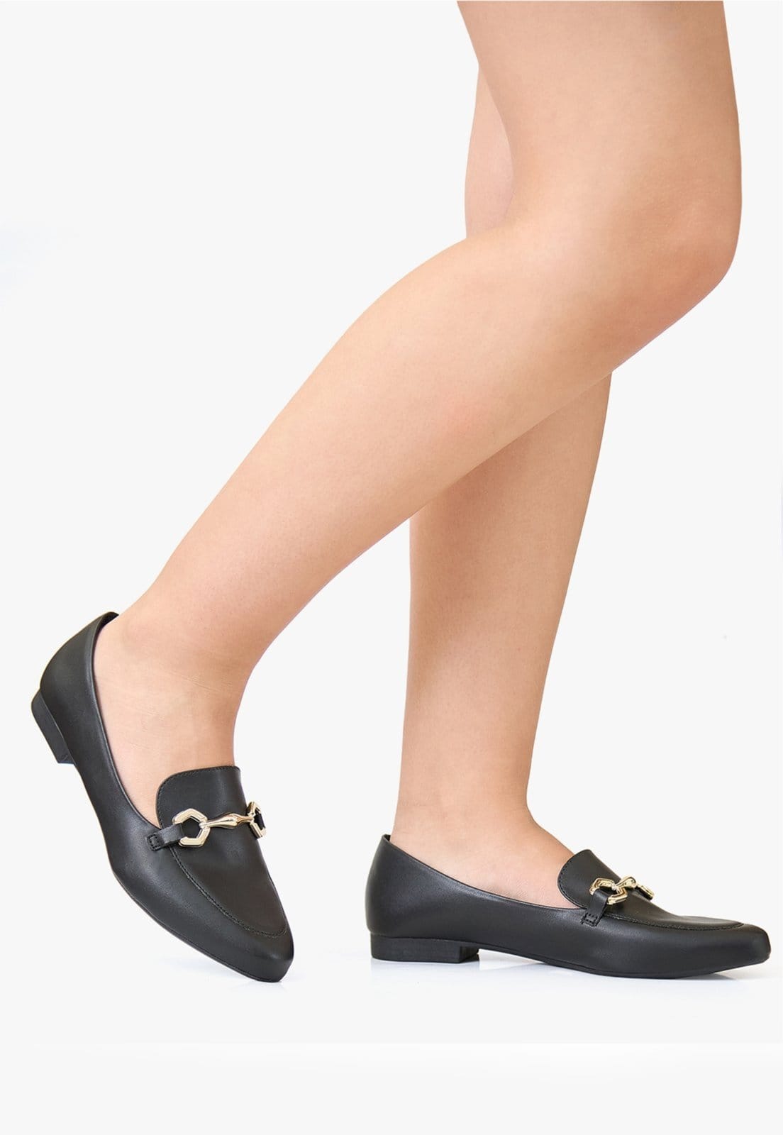 Vista 2 Mocassim Feminino Takata Sapato Bico Rendondo Bridão Abs Metal TAKATA BY RAFAEL TAKATA preto