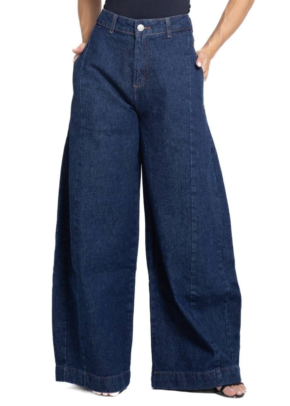 Vista principal Calça Jeans Sawary Balloon - 282090 Sawary azul