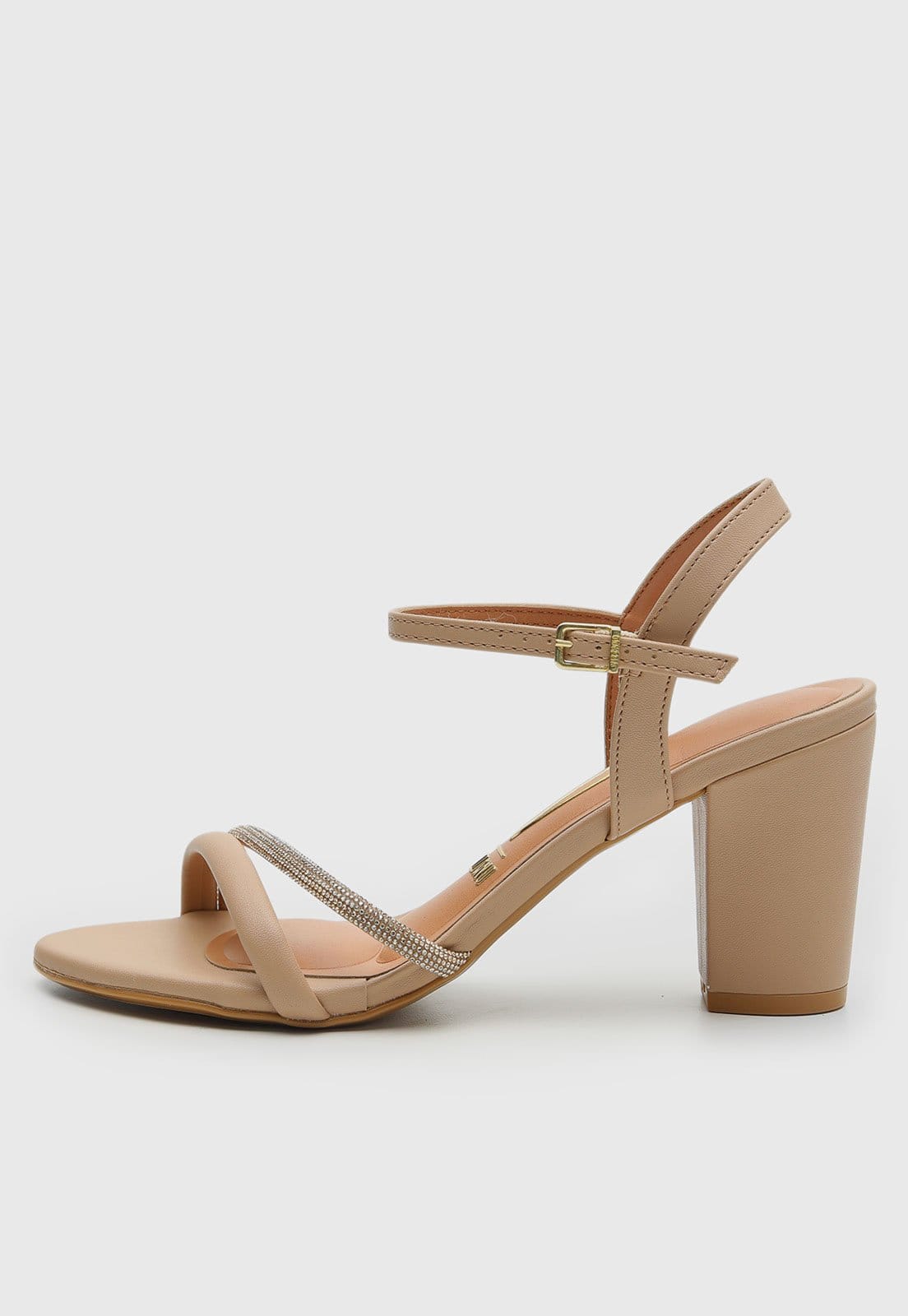 Sandália Feminina Vizzano Salto Bloco Pedrarias