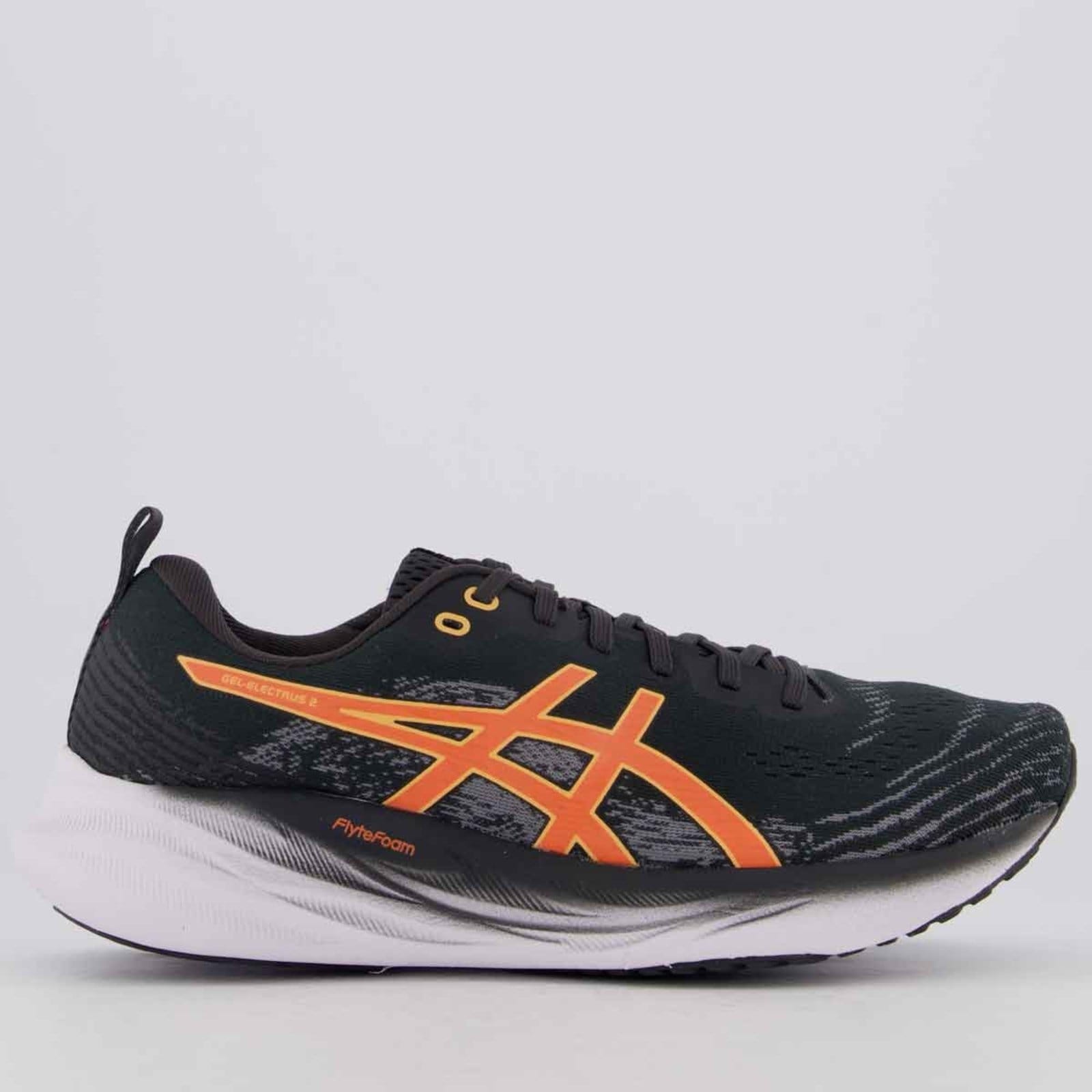 Vista principal Tênis Asics Gel Electrus 2 e Laranja ASICS preto