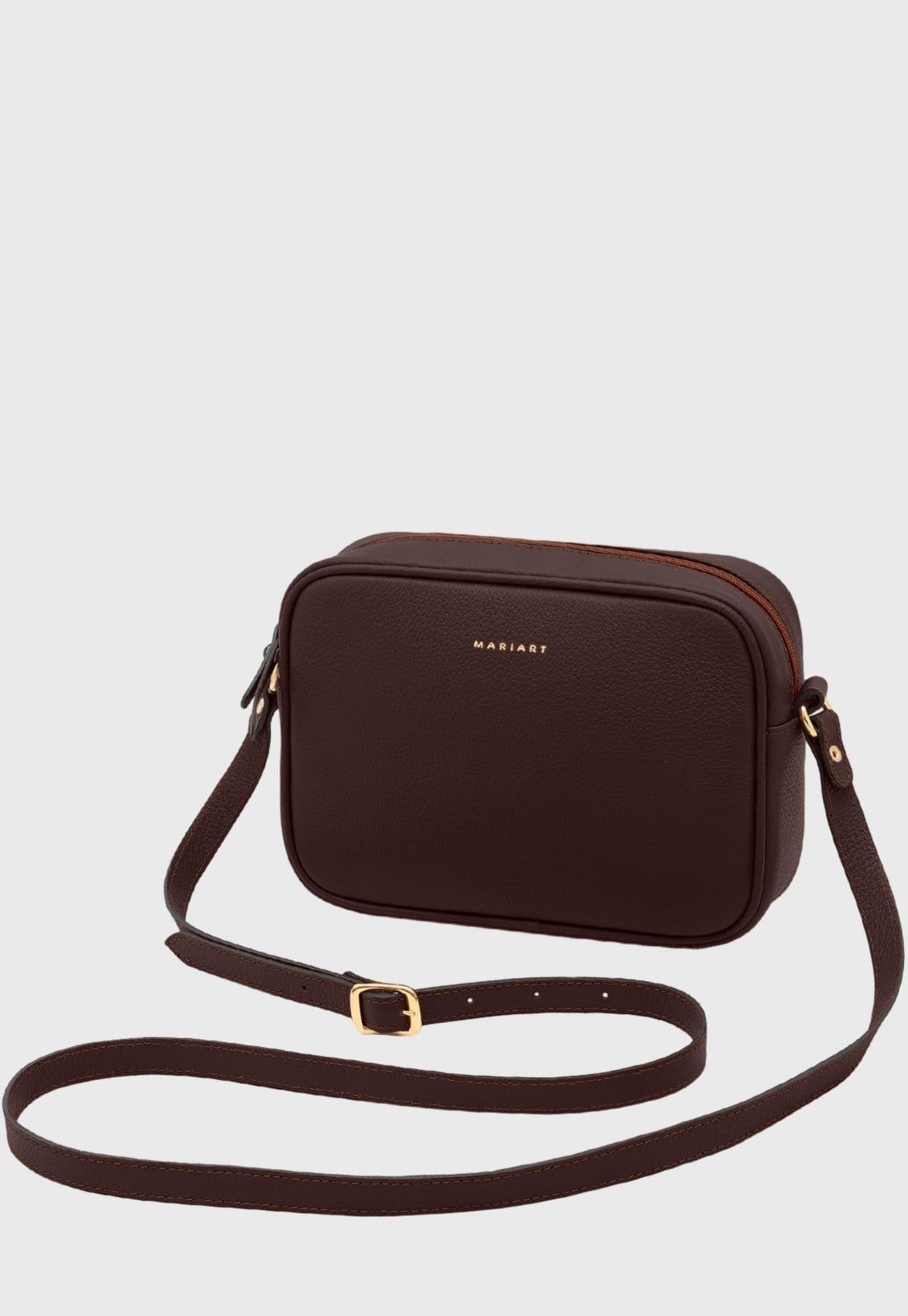 Vista principal Bolsa Transversal Couro Mariart Jeri Chocolate Mariart marrom