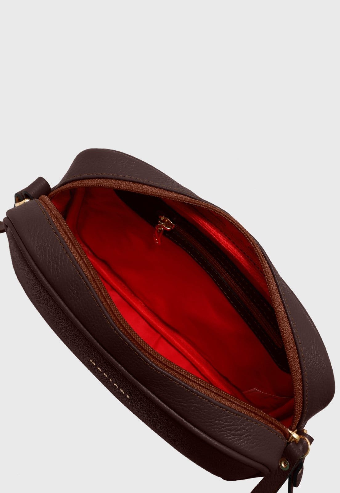 Vista 2 Bolsa Transversal Couro Mariart Jeri Chocolate Mariart marrom