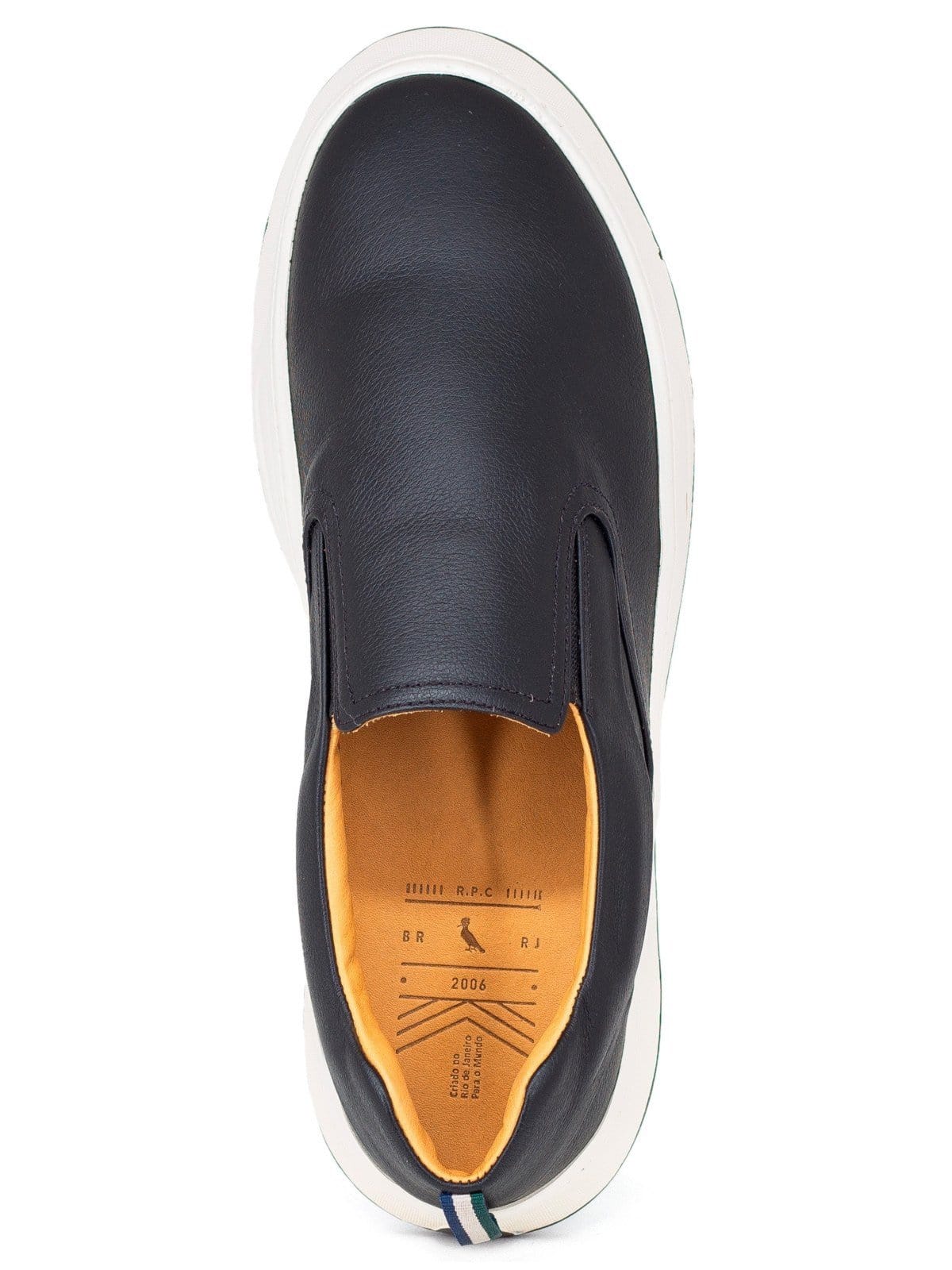 Vista 2 Tênis Slip On Reserva RSV Go Asher Slip Couro Confortável Masculino RESERVA GO preto