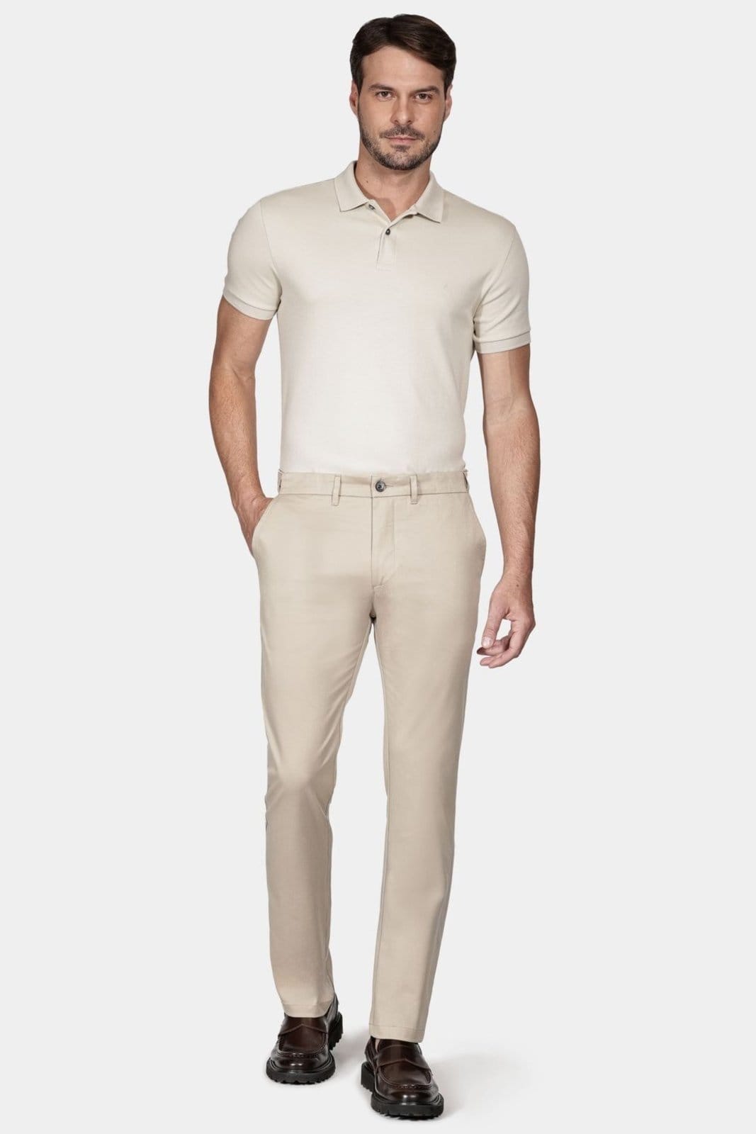 Vista 2 Calça Aramis Chino Moovex Cáqui Aramis incolor